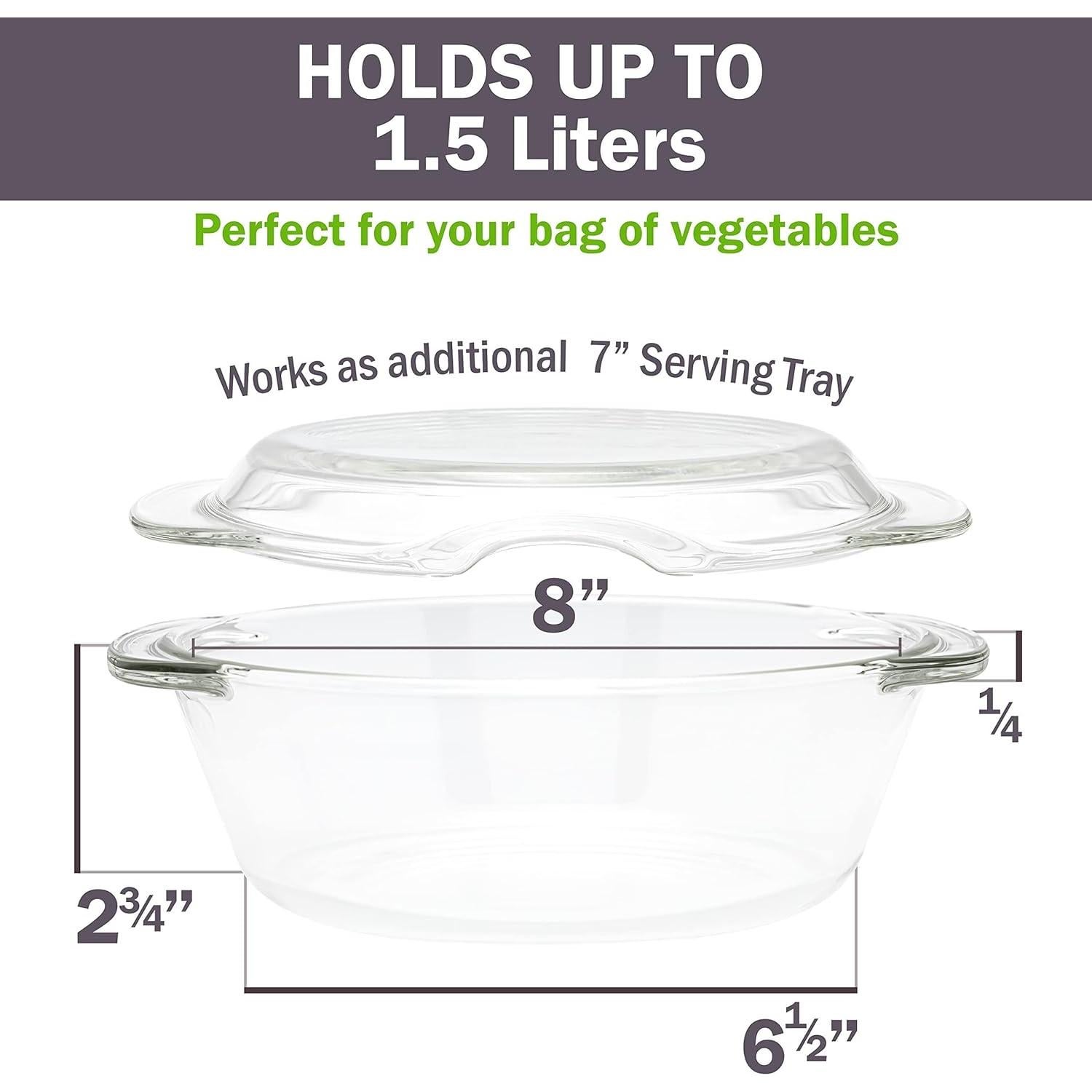 Vaporera de vidrio 1.5L Glass Conscious para microondas