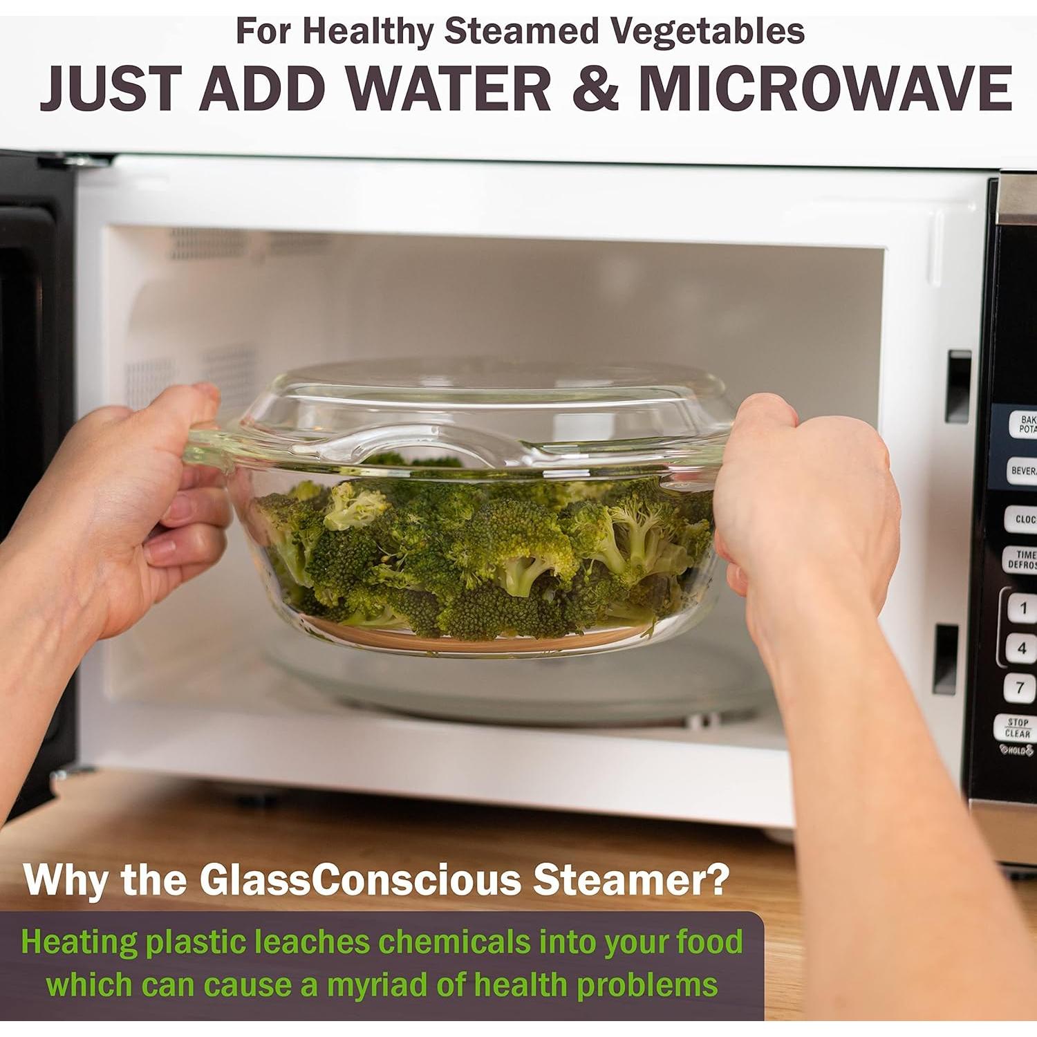 Vaporera de vidrio 1.5L Glass Conscious para microondas