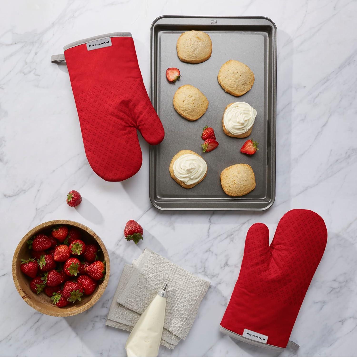 Juego de Manoplas de Horno KitchenAid Asteroid 2 Piezas 18x32cm Rojo