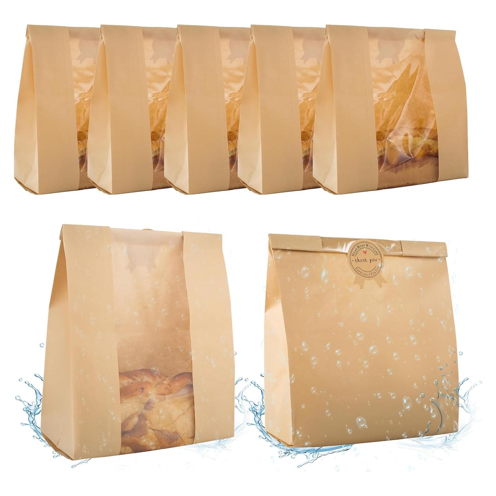 30 Bolsas de Pan Casero YMTLJHDSY con Ventana 34.8x20.8 cm