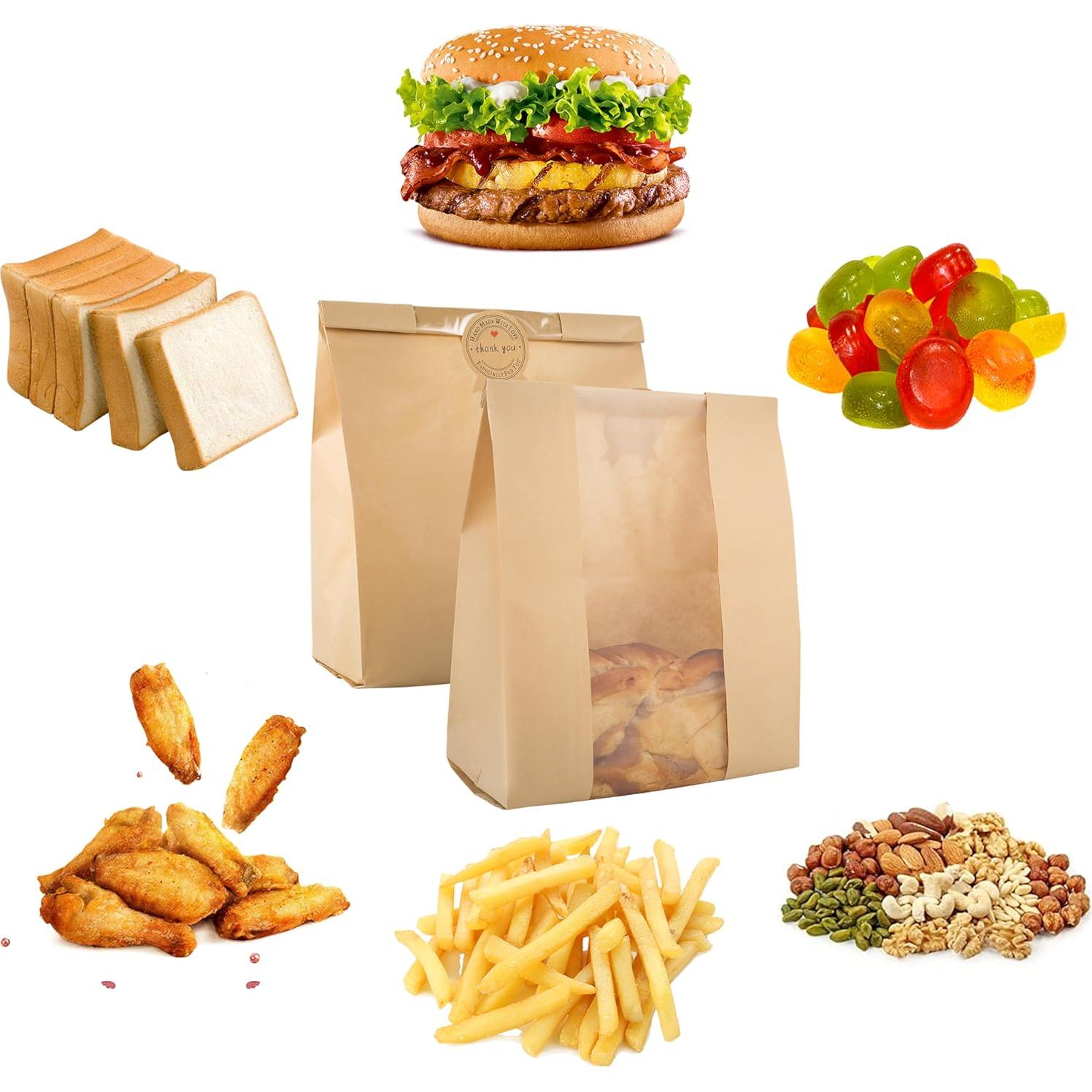 30 Bolsas de Pan Casero YMTLJHDSY con Ventana 34.8x20.8 cm