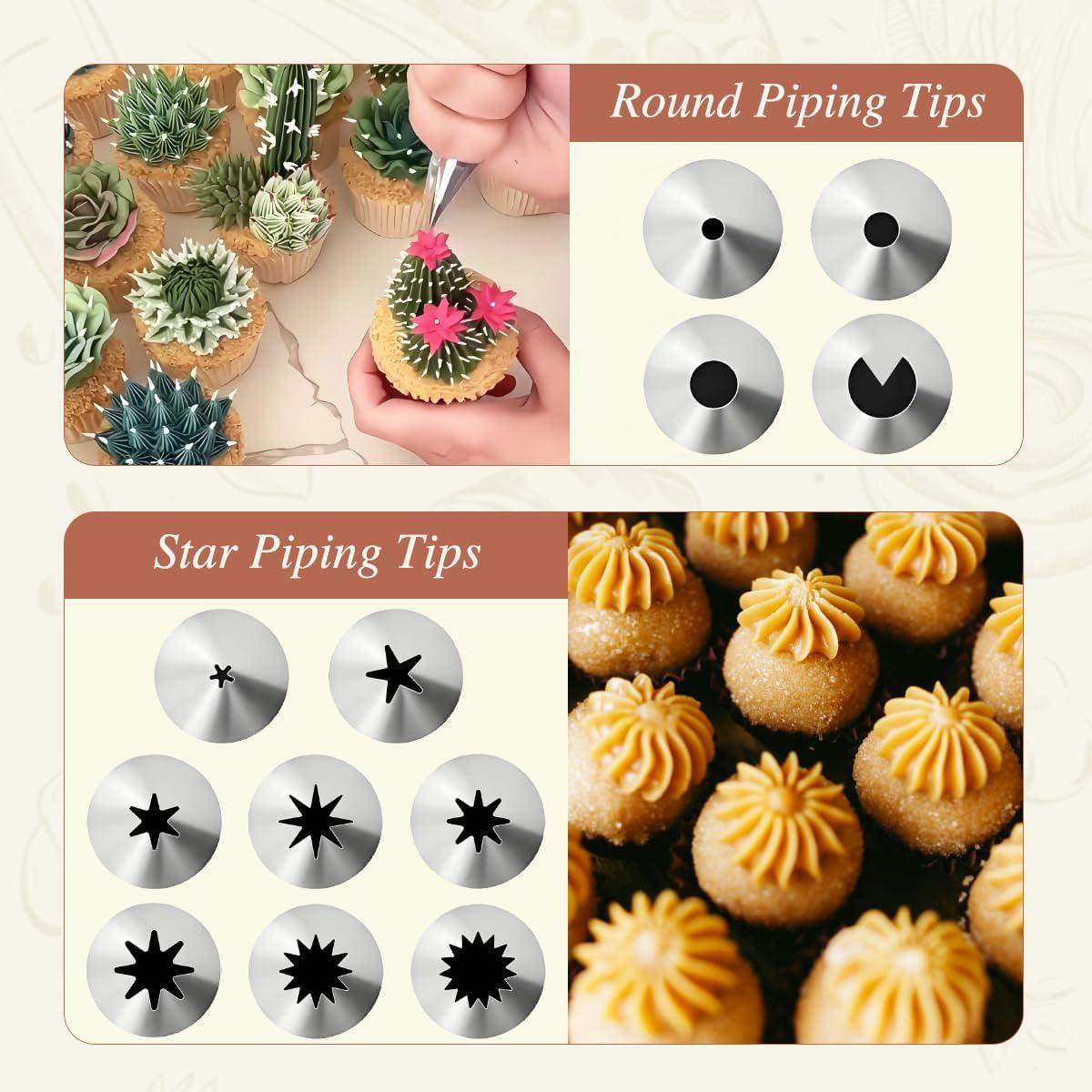 Kit de Decoración de Cupcakes TORCHISTS - 24 Consejos y 1 Bolsa