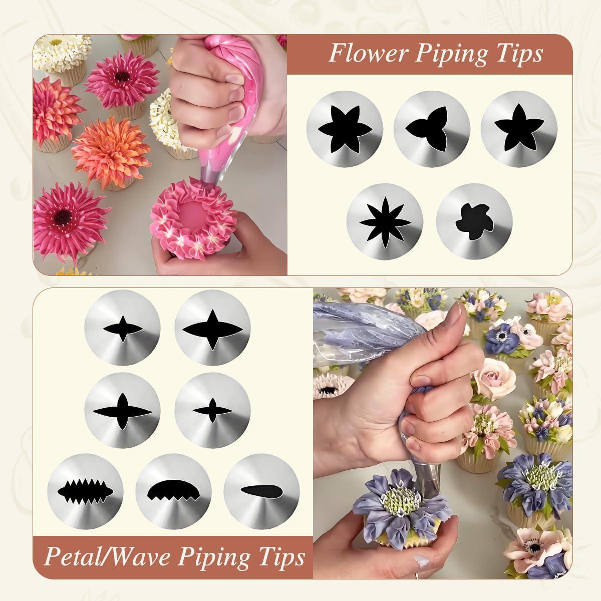 Kit de Decoración de Cupcakes TORCHISTS - 24 Consejos y 1 Bolsa