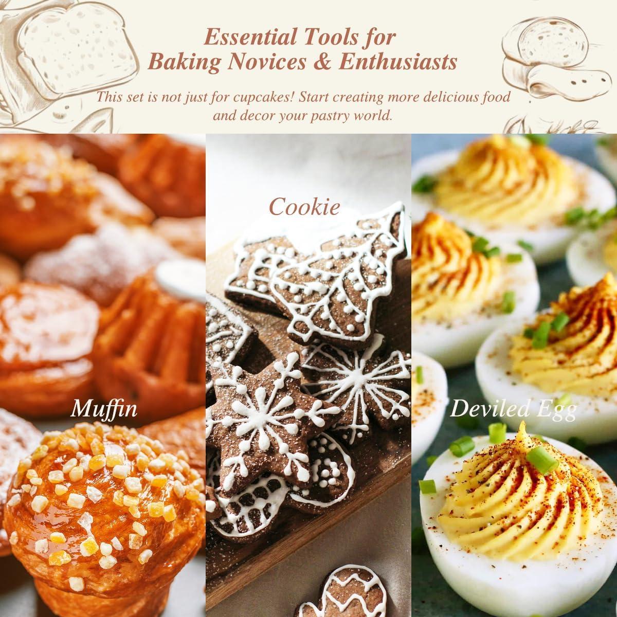 Kit de Decoración de Cupcakes TORCHISTS - 24 Consejos y 1 Bolsa