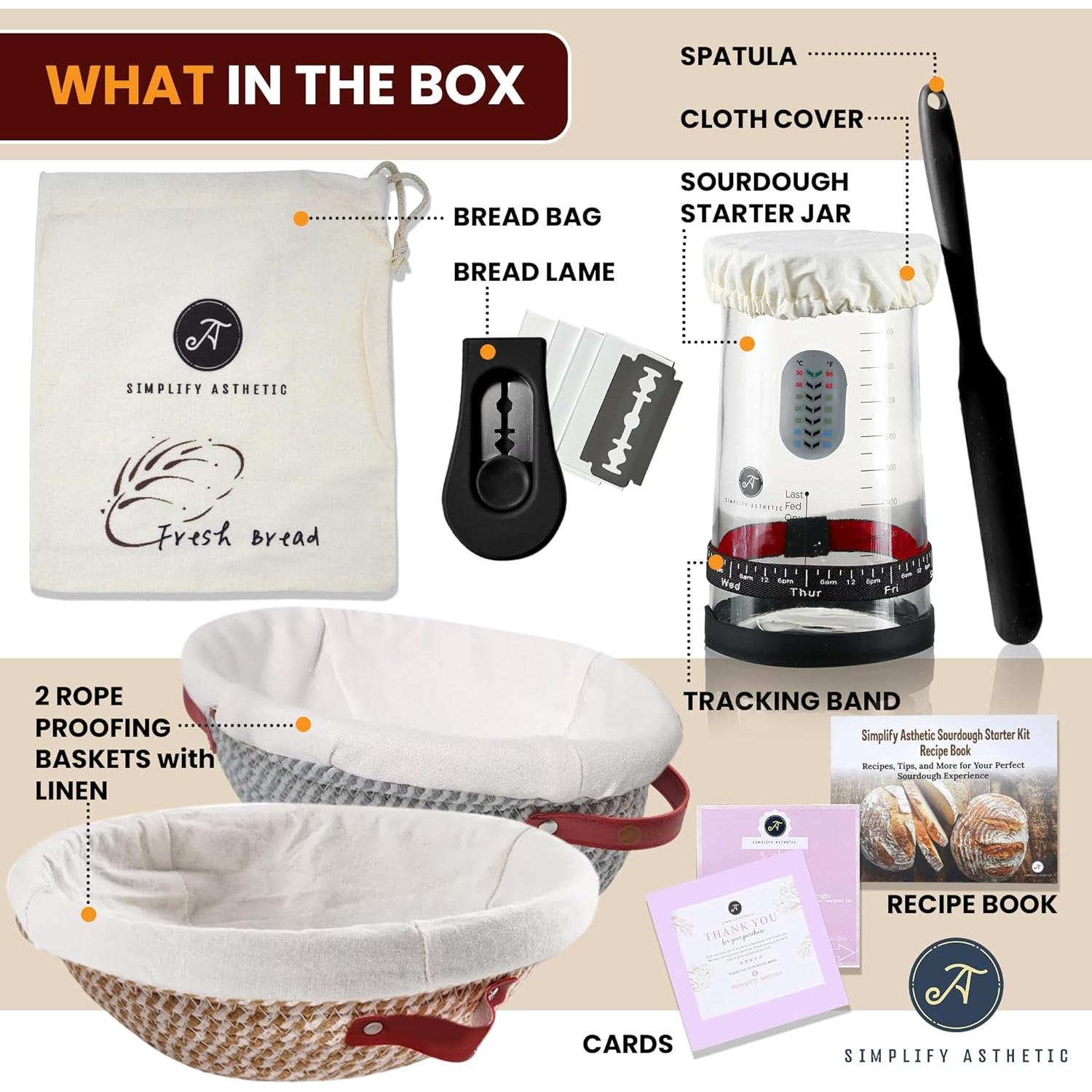 Kit de Inicio para Masa Madre SIMPLIFY ASTHETIC - 8 Piezas