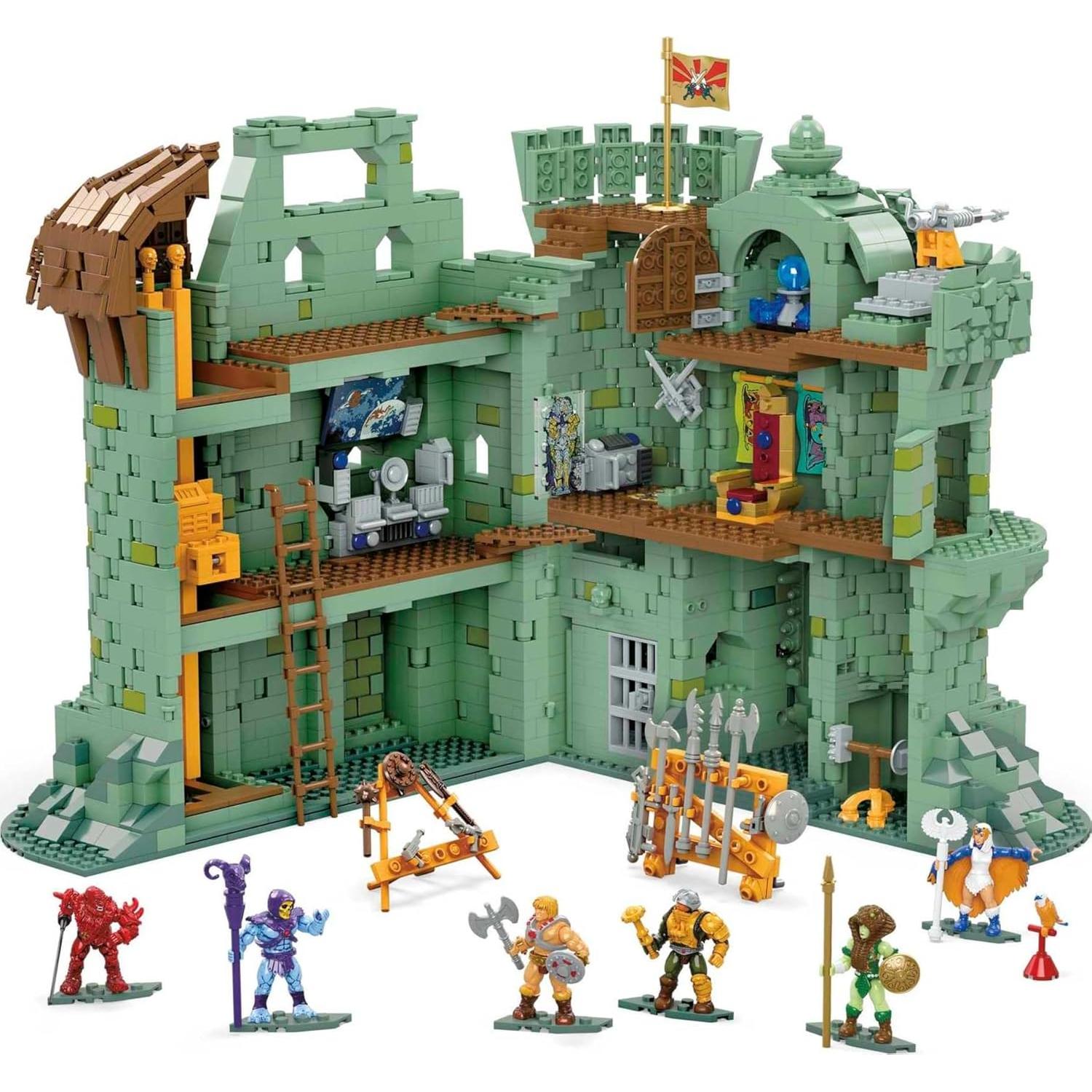 MEGA Masters of The Universe Building Set, Castle Grayskull with 3508 Pieces, 6 Poseable Micro Action Figures, 13+ Inches Tall, for Adult Collectors