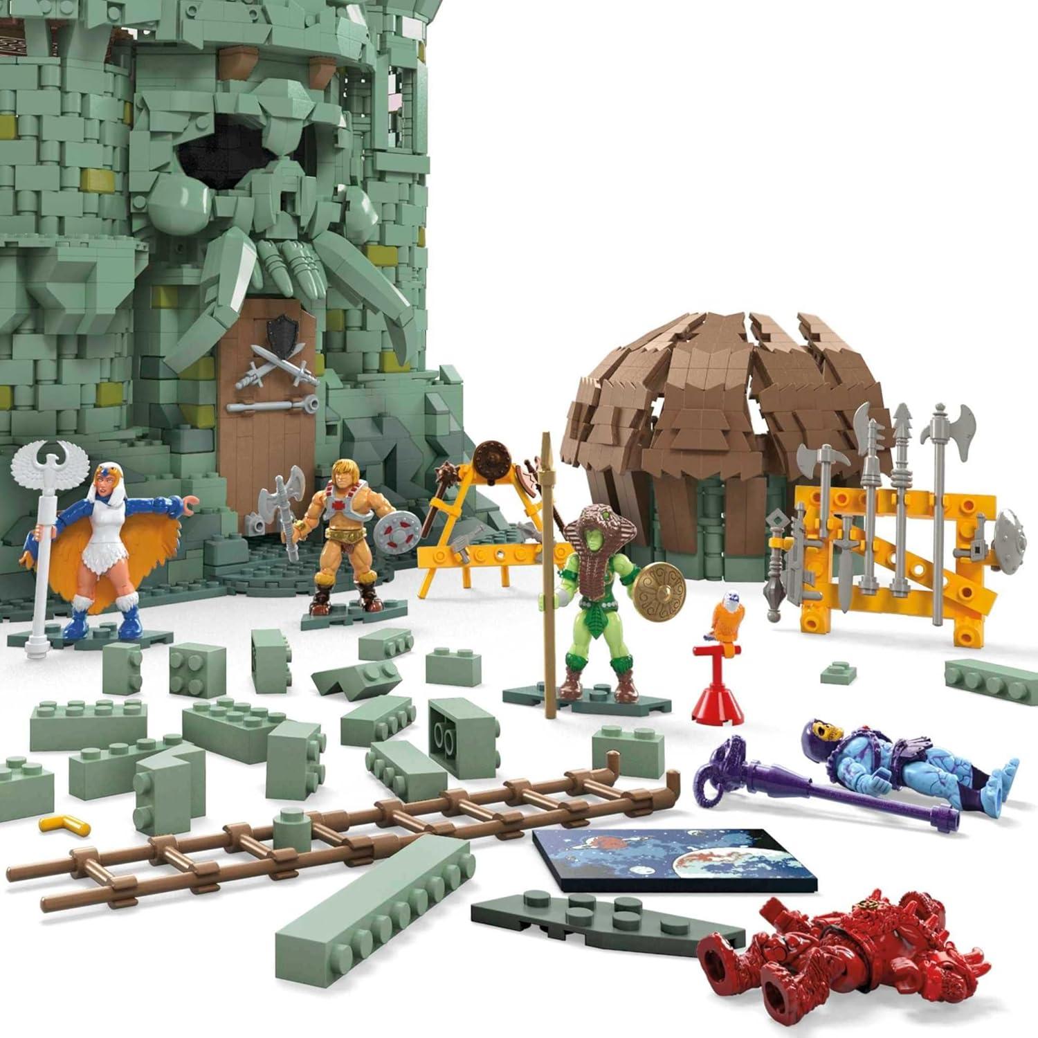 MEGA Masters of The Universe Building Set, Castle Grayskull with 3508 Pieces, 6 Poseable Micro Action Figures, 13+ Inches Tall, for Adult Collectors