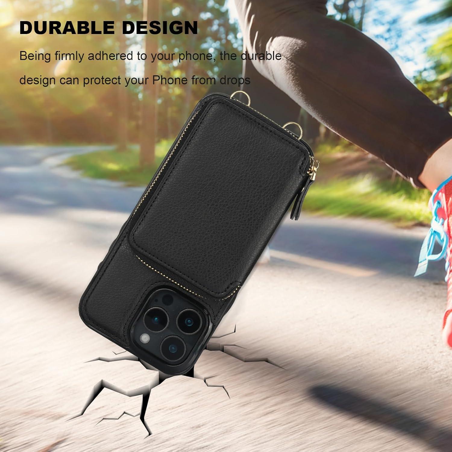 Cartera con Bloqueo RFID Bocasal para iPhone 16 Pro Max Negra