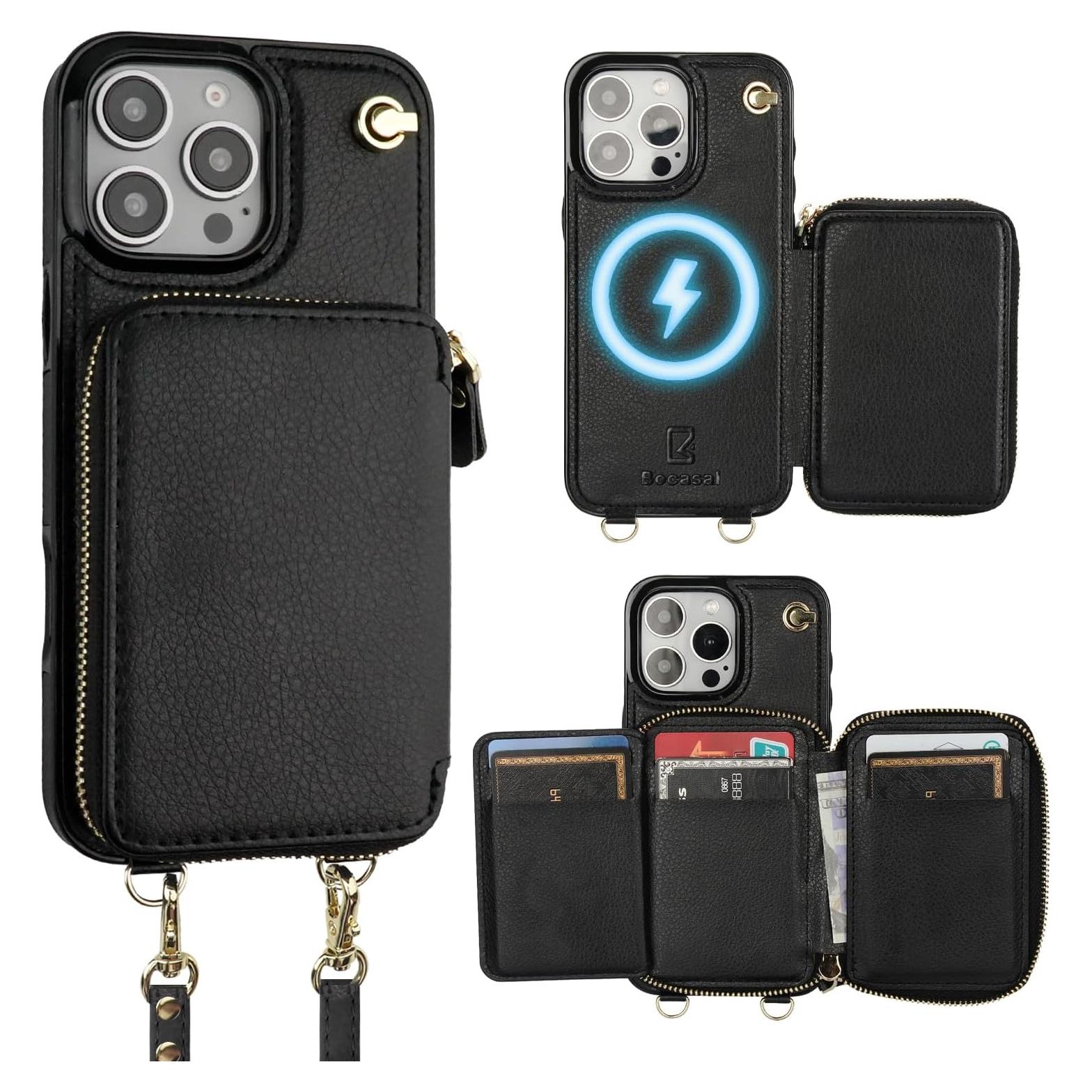 Funda Bandolera Bocasal para iPhone 16 Pro Max con RFID