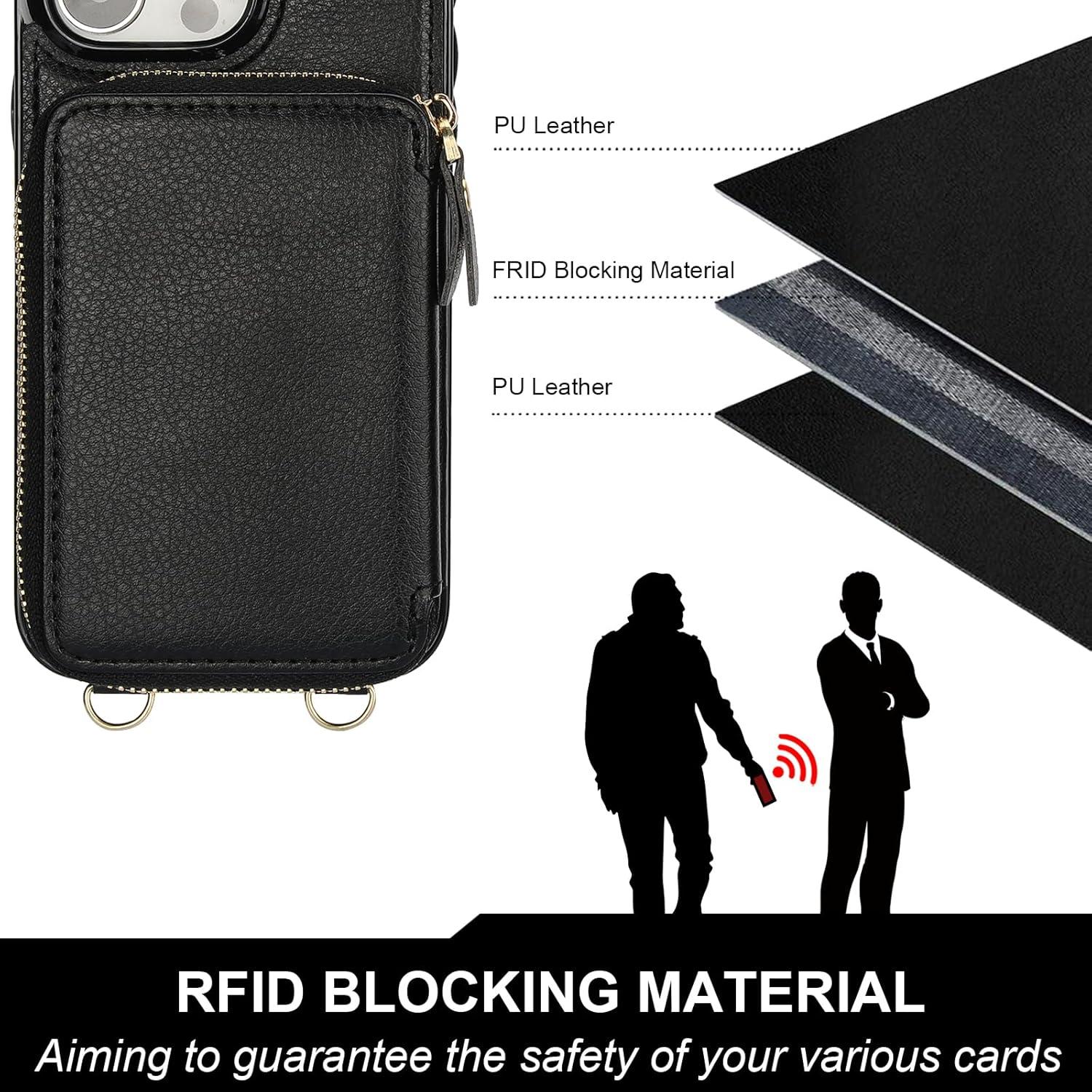 Funda Bandolera Bocasal para iPhone 16 Pro Max con RFID
