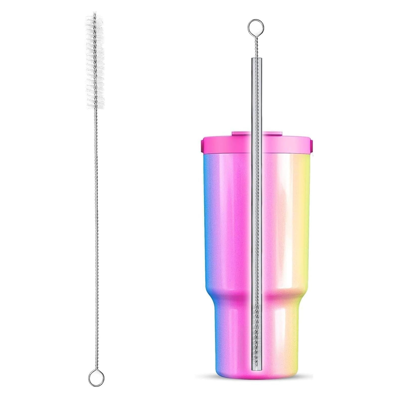 Straw Cleaner Brush Kit,9.8" H x 0.4" W, Stainless Steel Straws Brush, Long Pipe Cleaning Brush,for Straws on Tumbler, Water Bottle, bottle brush,Sippy Cup, and Pipes (1 Pack)