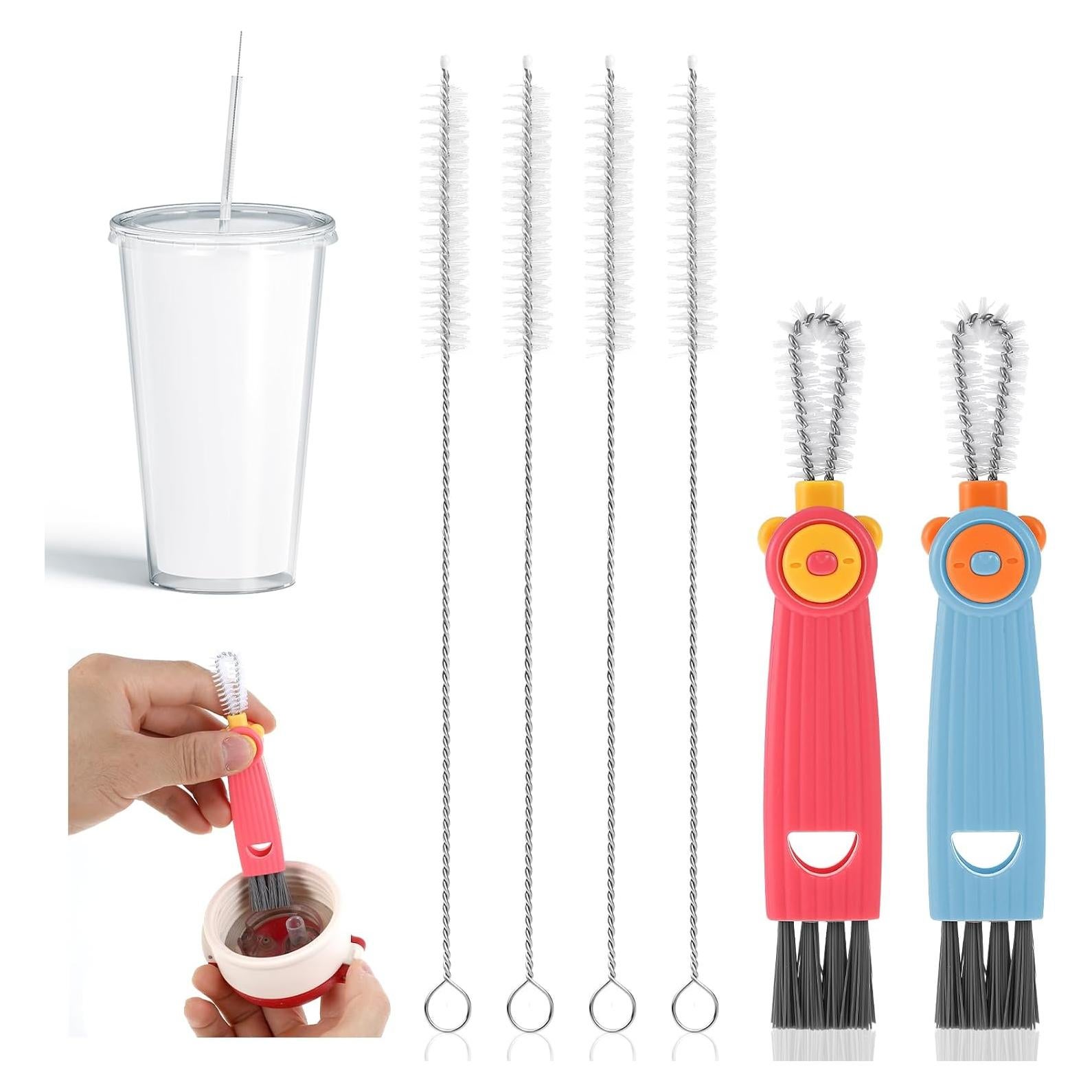 Ouligay Kit de 6 Cepillos Limpiadores de Pajitas 17cm