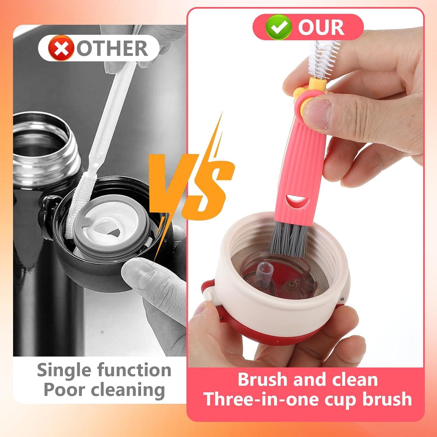 Ouligay Kit de 6 Cepillos Limpiadores de Pajitas 17cm