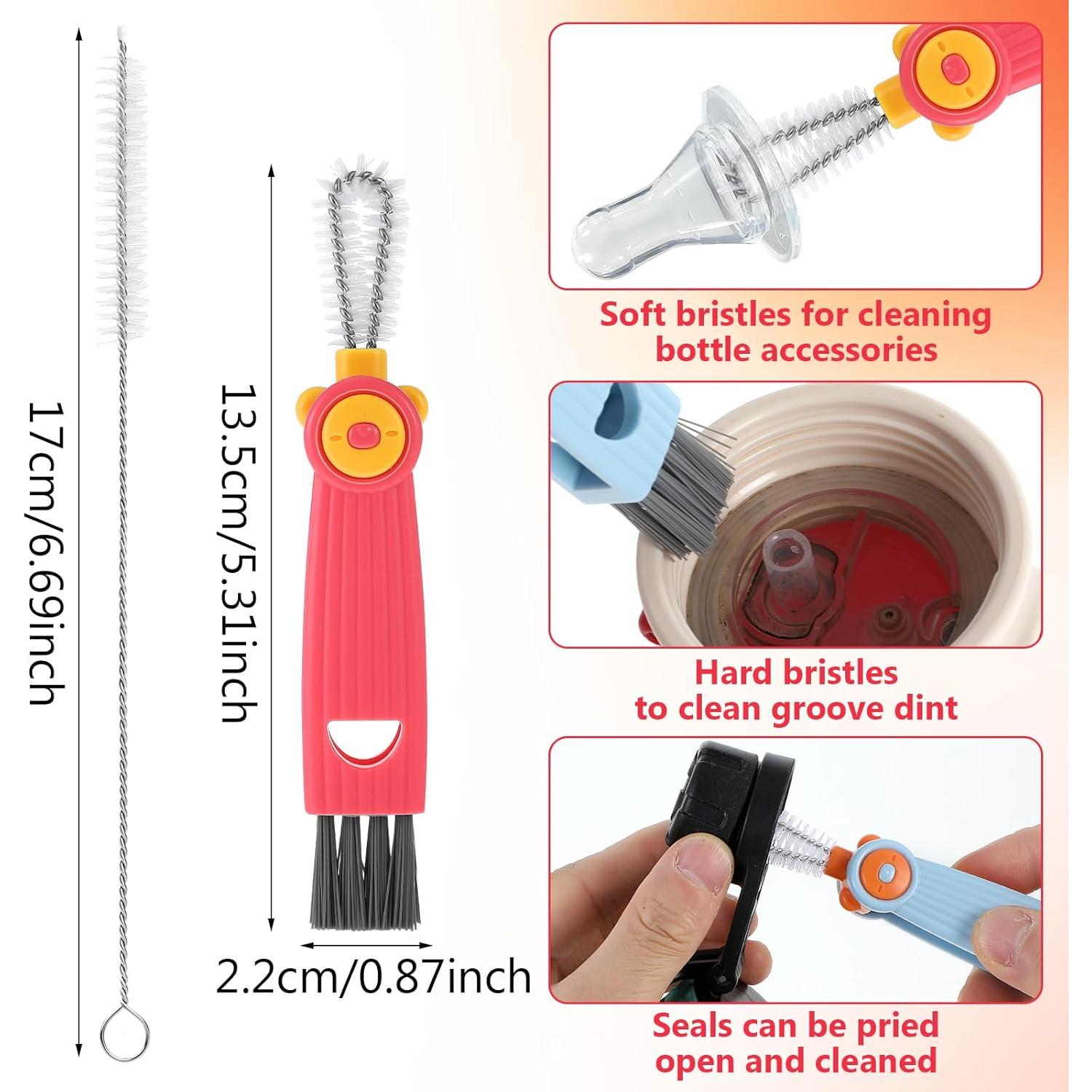 Ouligay Kit de 6 Cepillos Limpiadores de Pajitas 17cm