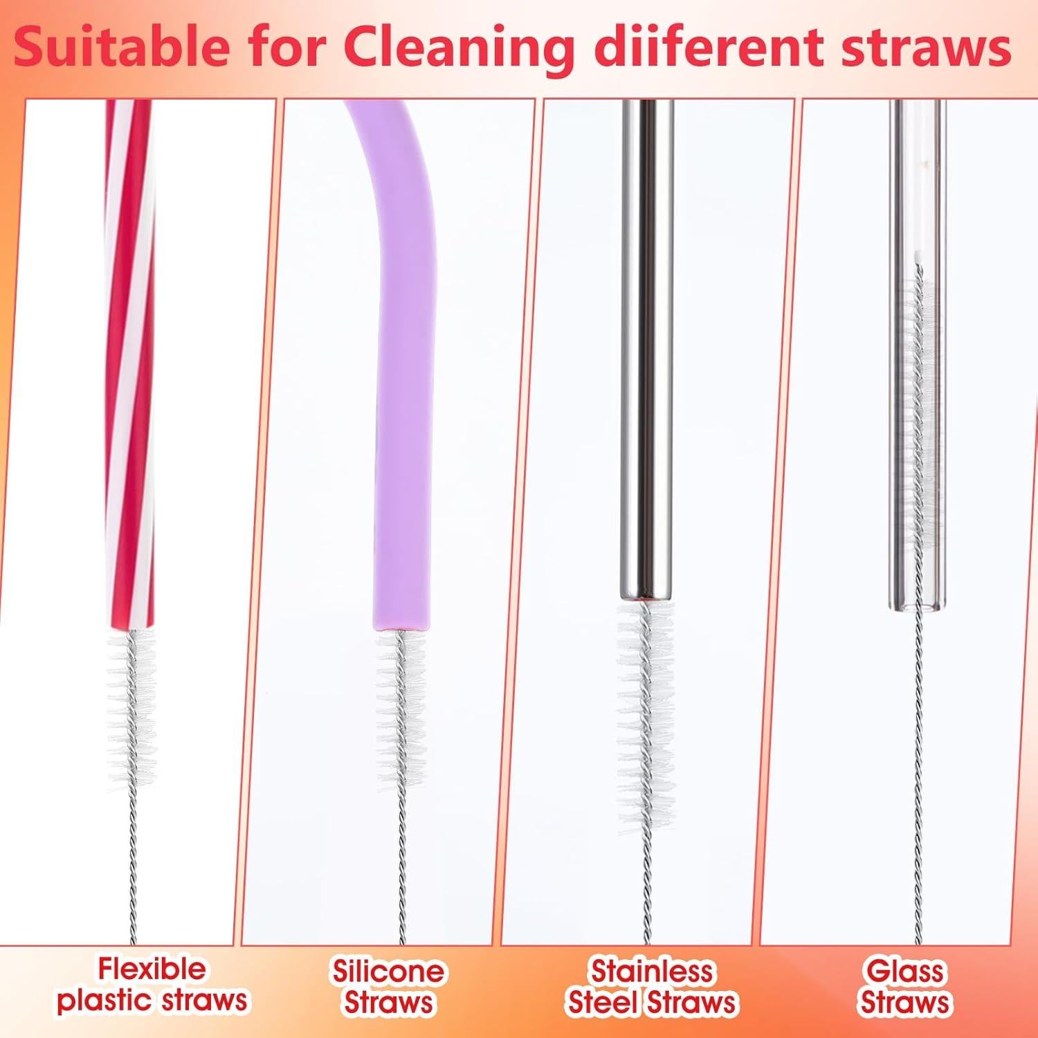 Ouligay Kit de 6 Cepillos Limpiadores de Pajitas 17cm