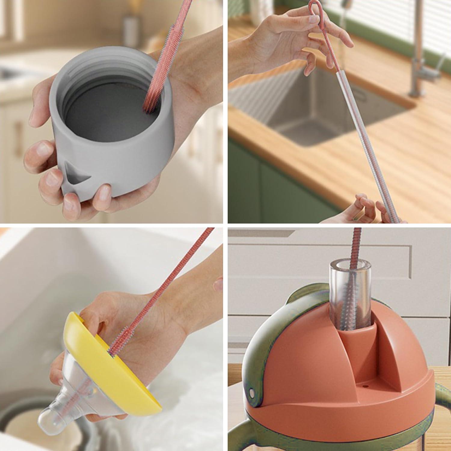 Cepillo Limpiador de Pajitas de Silicona CXLL 63.2 cm Rosa