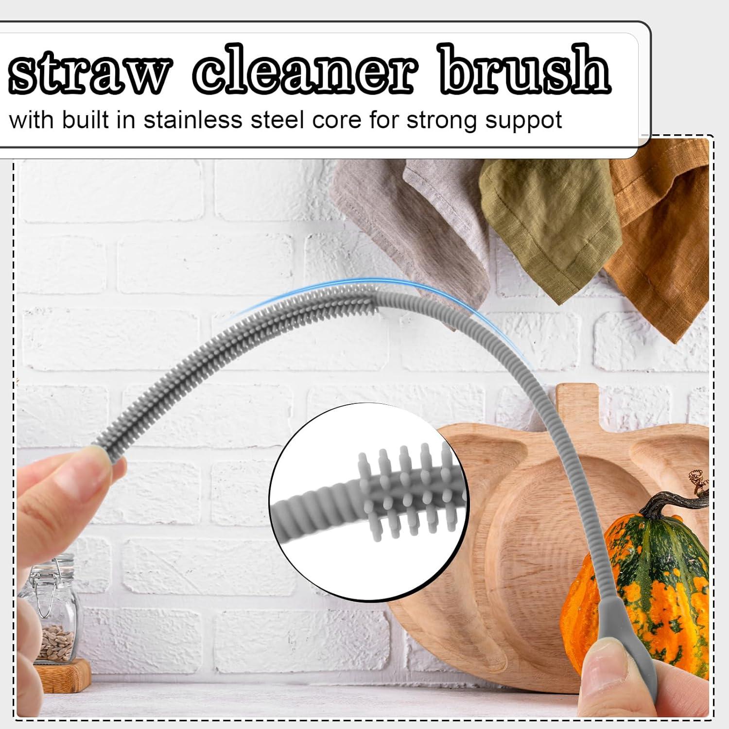 Honeydak Cepillo Limpiador de Pajitas Silicona 6mm y 9mm - 2 Pcs