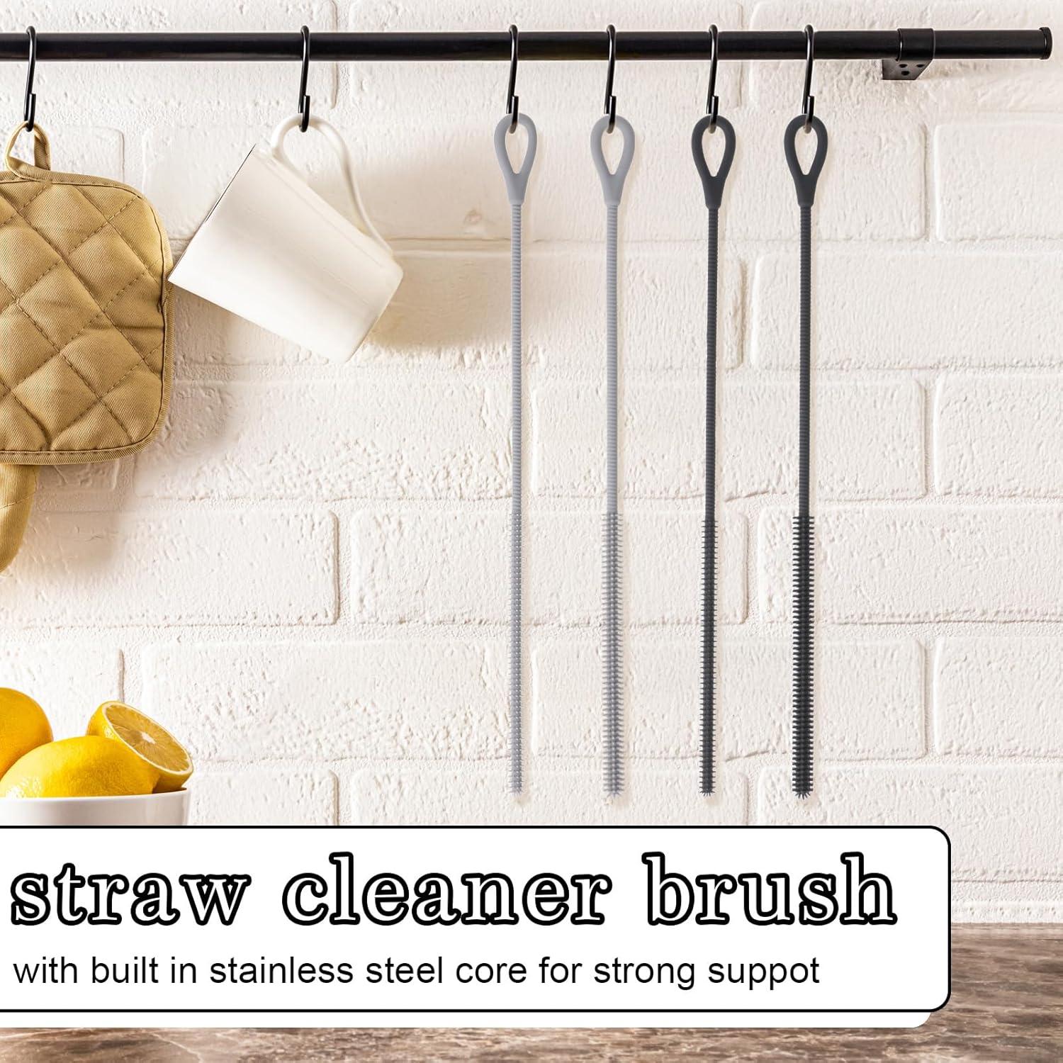 Honeydak Cepillo Limpiador de Pajitas Silicona 6mm y 9mm - 2 Pcs