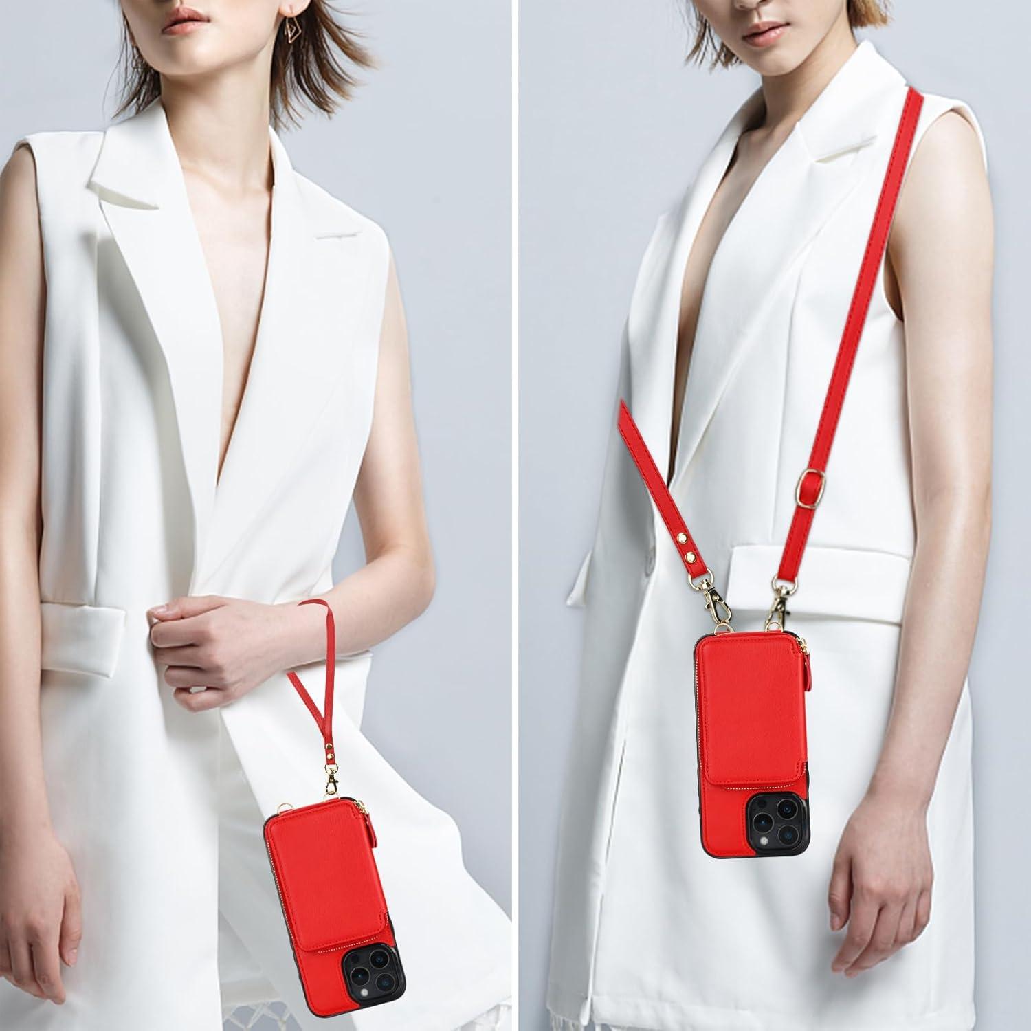 Cartera Bocasal con Bloqueo RFID para iPhone 16 Pro Max Rojo