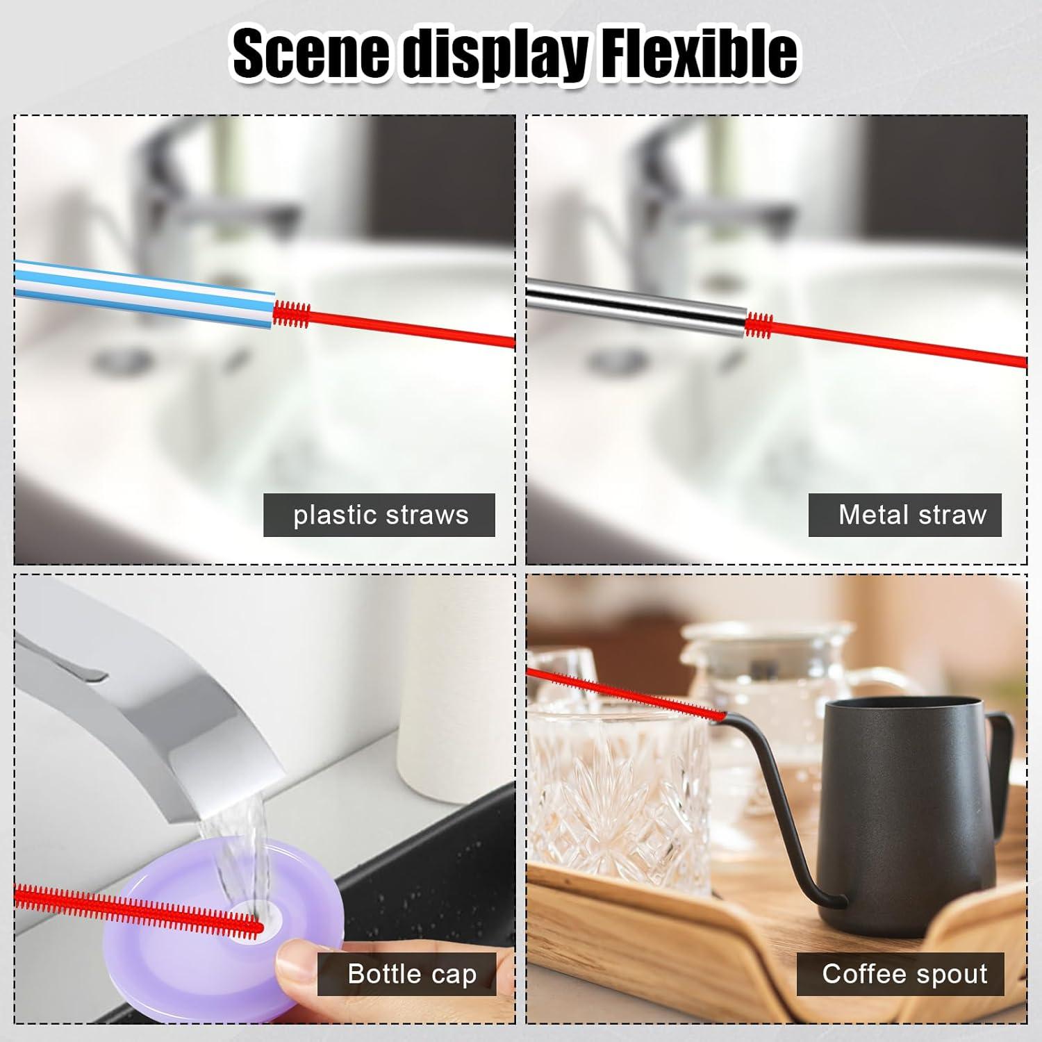 2 Cepillos de Silicona Reutilizables para Pajitas - 25cm