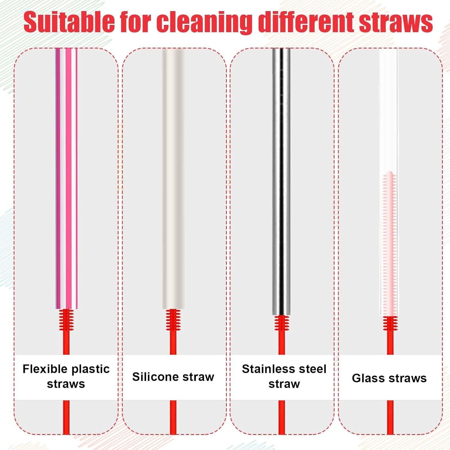 Juego de 3 cepillos de silicona Lasuroa para pajitas y tapa de taza
