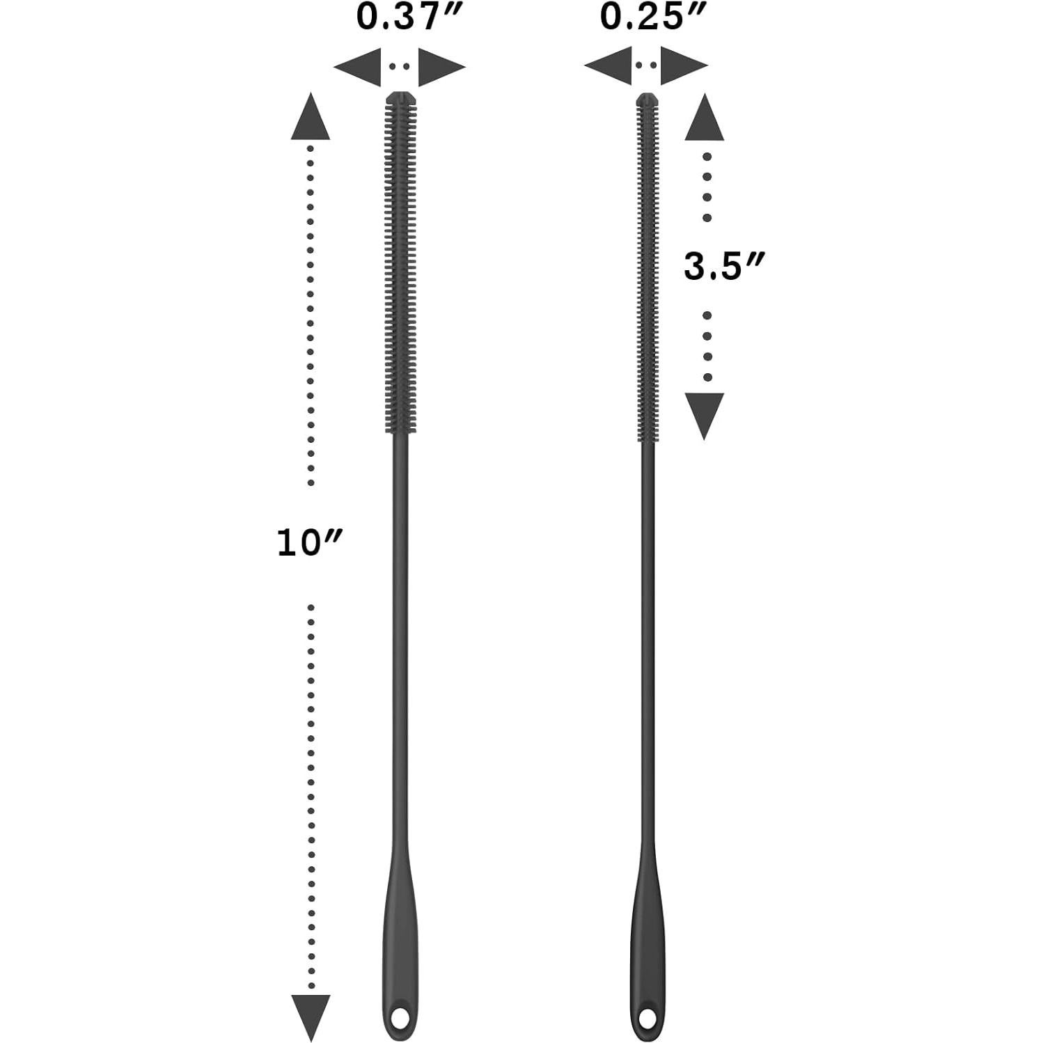 Cepillo Limpiador de Pajitas Purtribe 4 Pack Silicona 25.4 cm