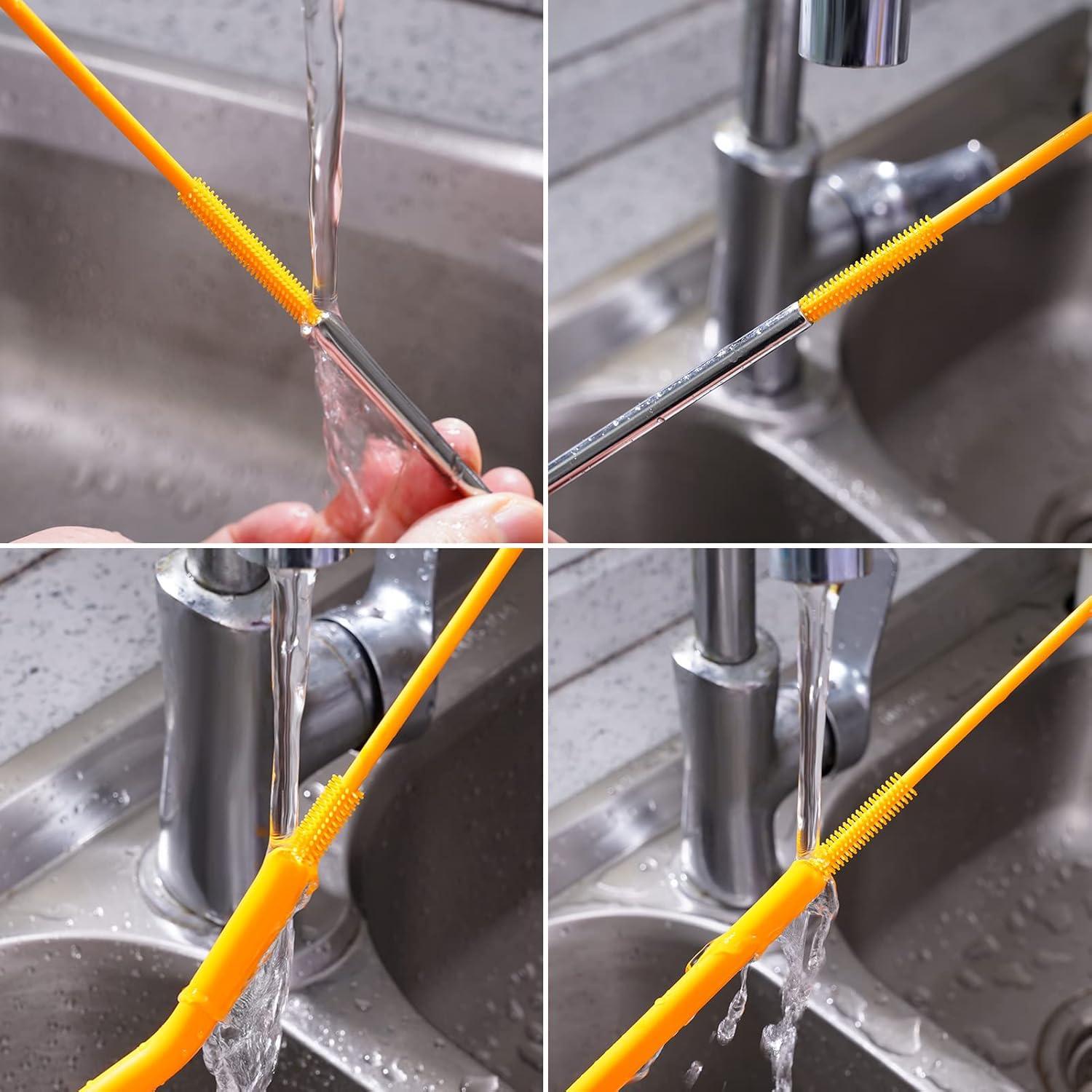 Cepillo Limpiador de Pajitas Purtribe 4 Pack Silicona 25.4 cm