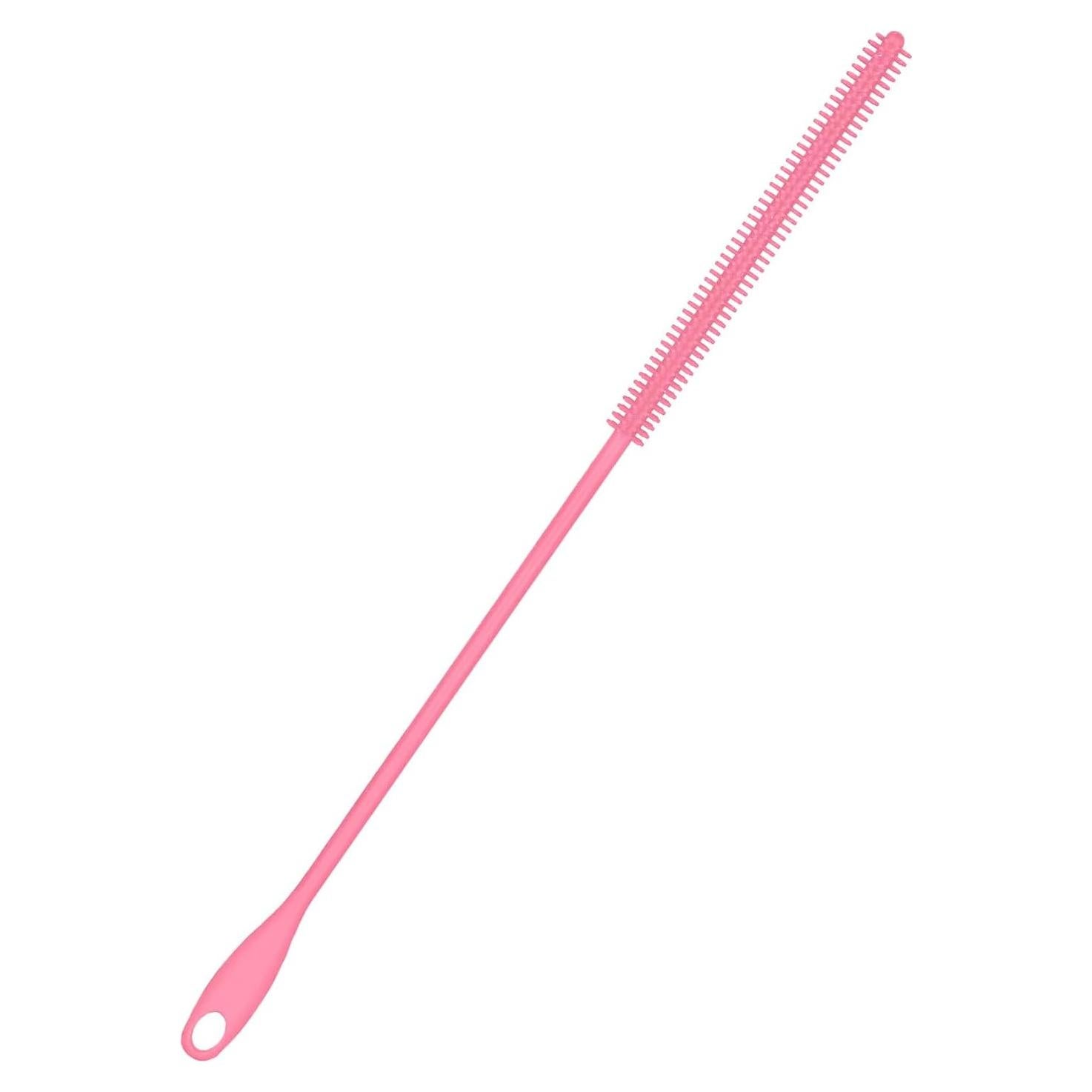 Cepillo Limpiador de Pajitas de Silicona PEUTIER 24cm Rosa