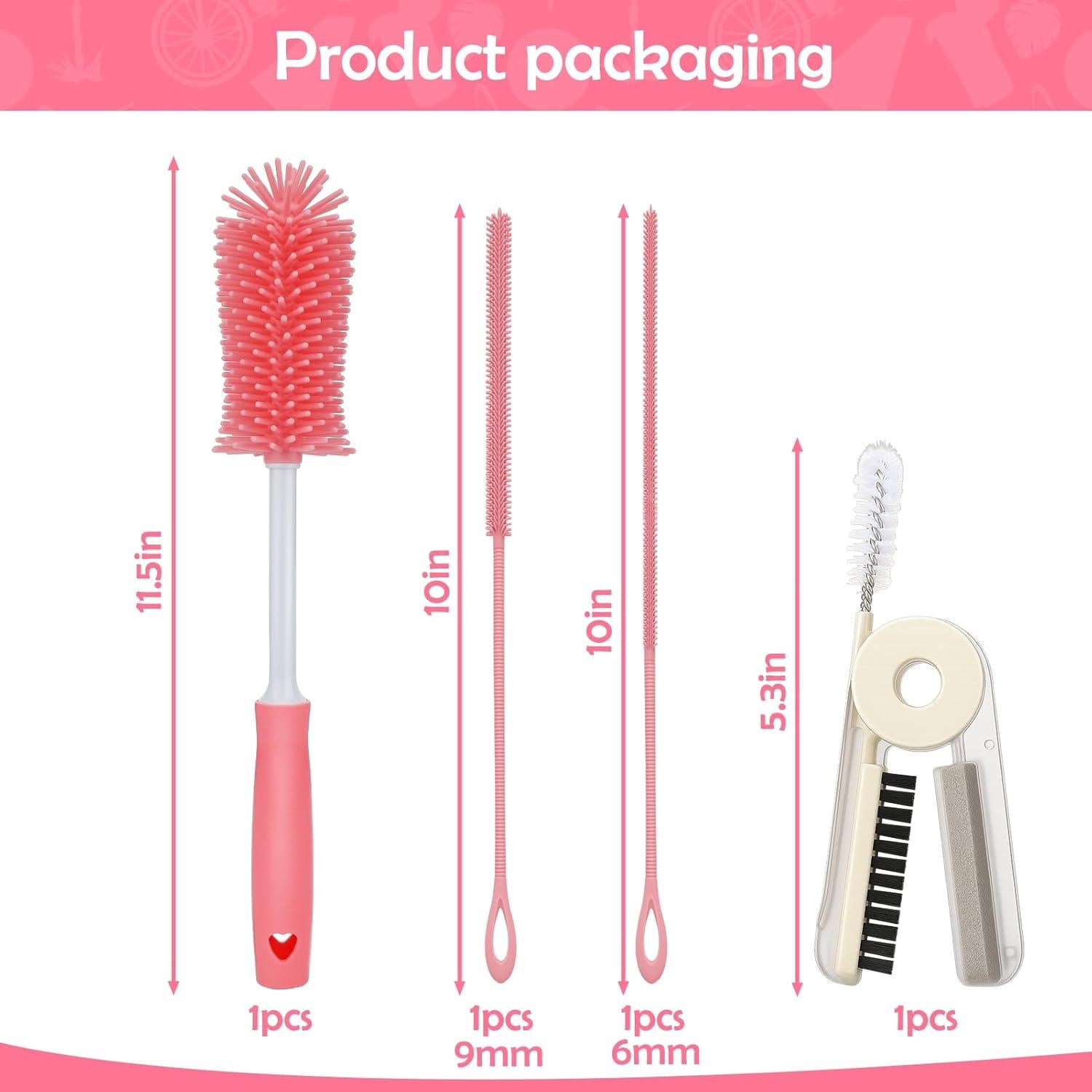 Juego de Cepillos Limpiadores de Pajitas Mity rain - Silicona Grado Alimenticio