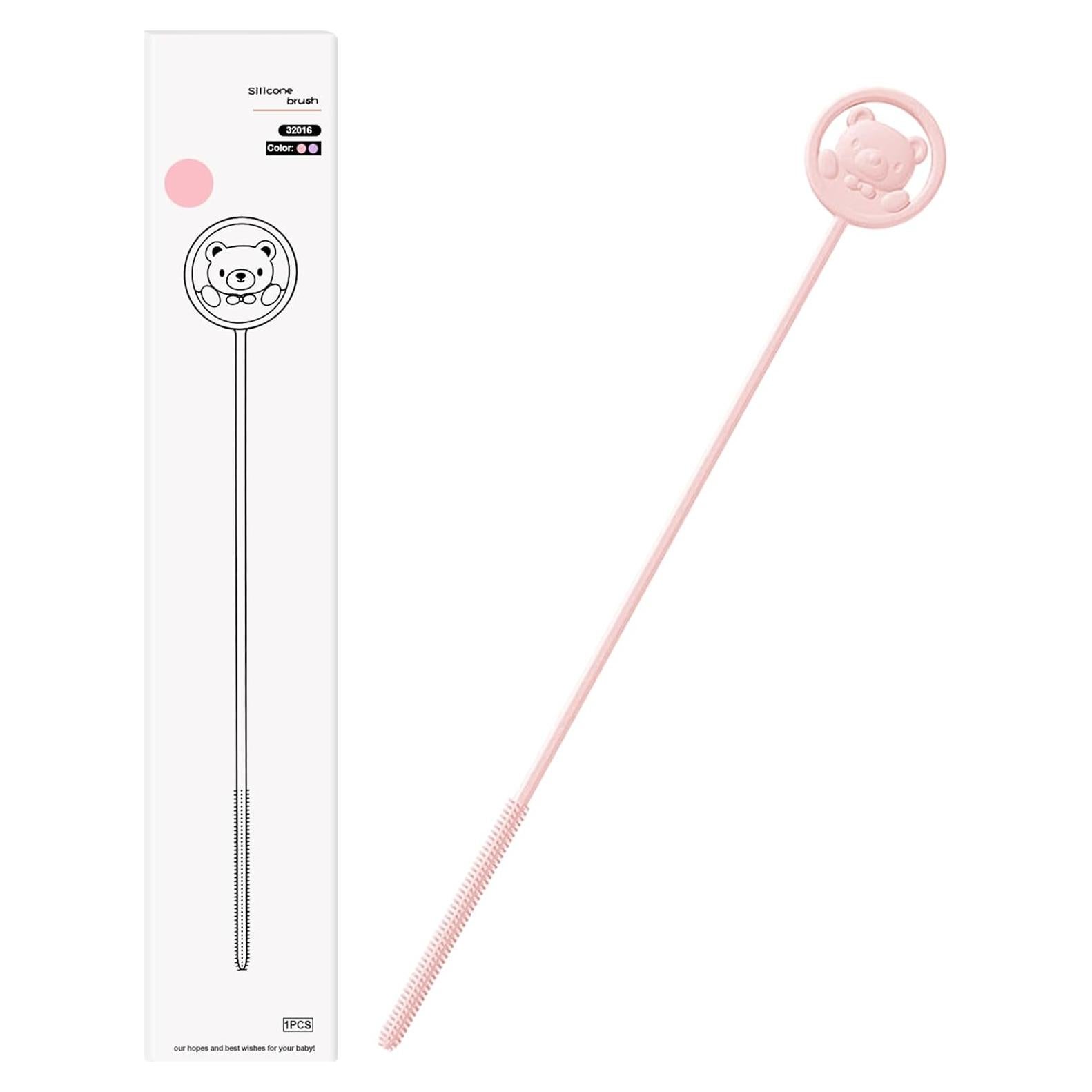Cepillo Limpiador de Pajitas Reutilizables KIBBEH Rosa 23.6cm