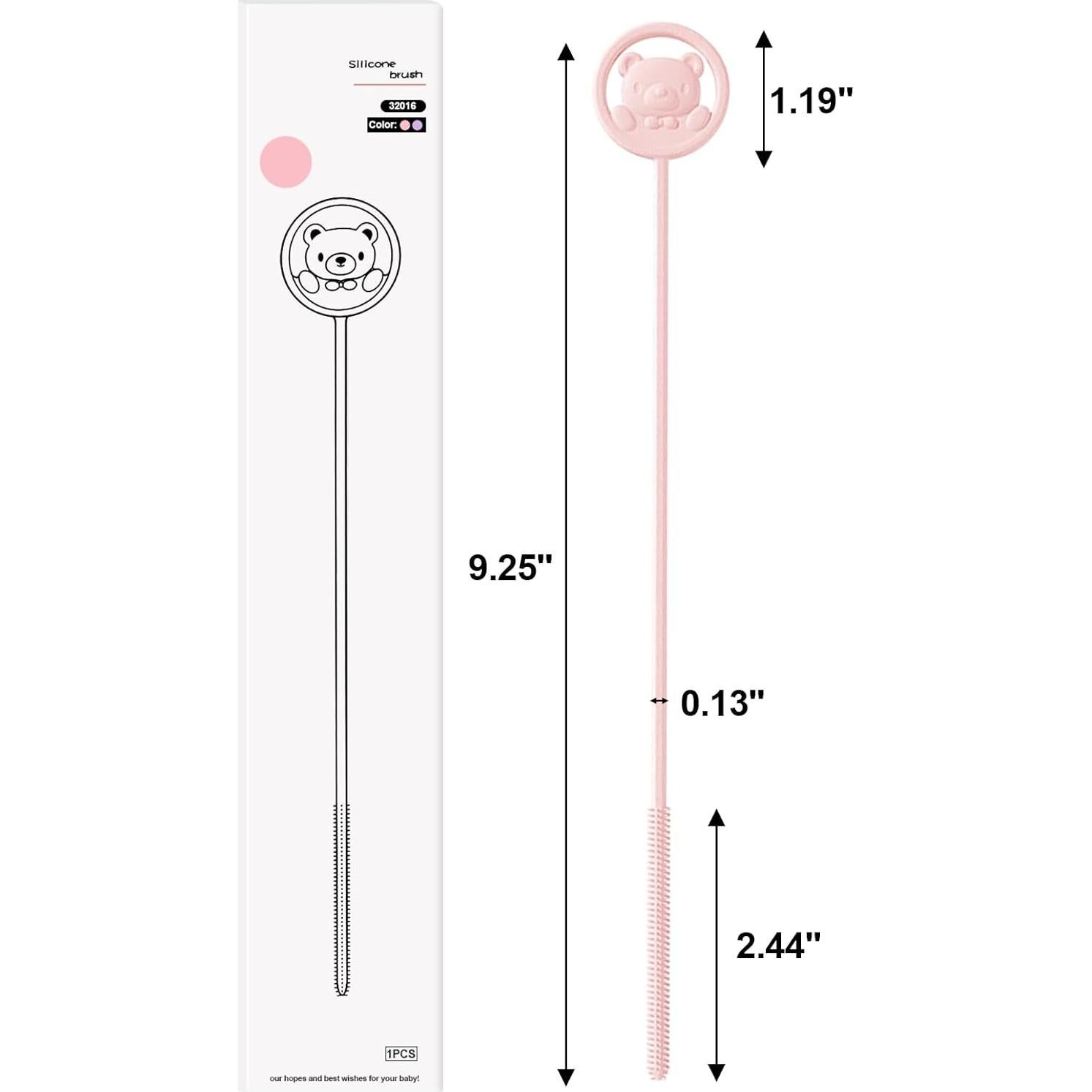 Cepillo Limpiador de Pajitas Reutilizables KIBBEH Rosa 23.6cm