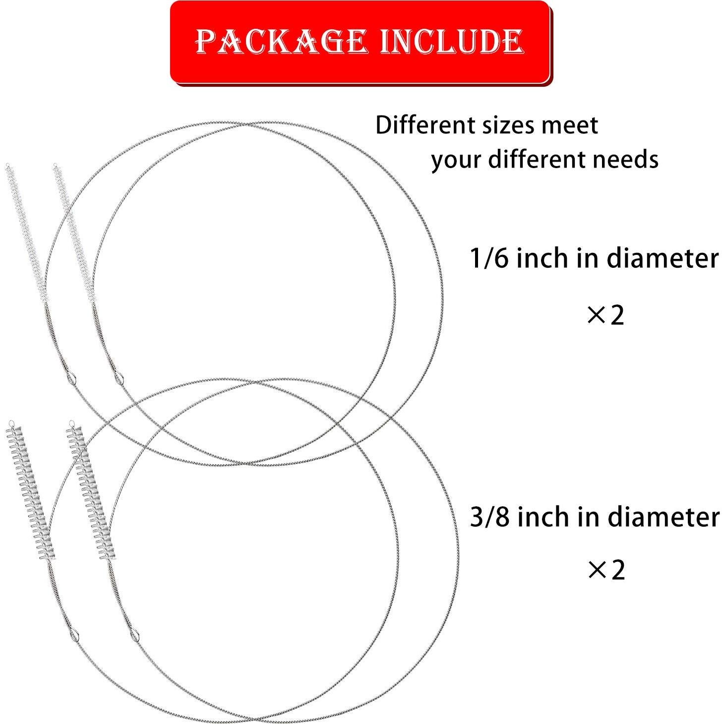 Cepillos Limpiadores de Tubos 4 Piezas Nylon 81.28 cm