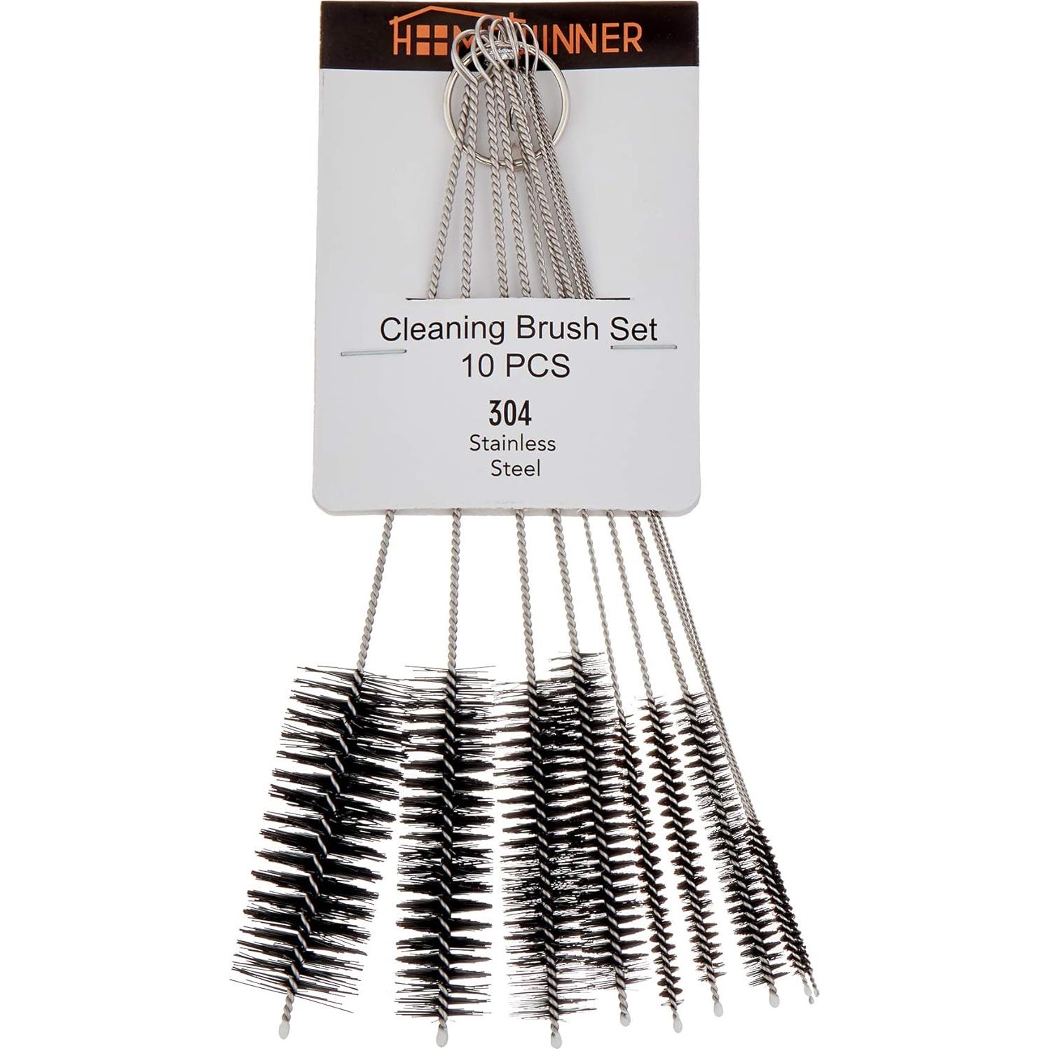 Juego de 10 Cepillos de Limpieza Homewinner - Nylon y Acero Inoxidable