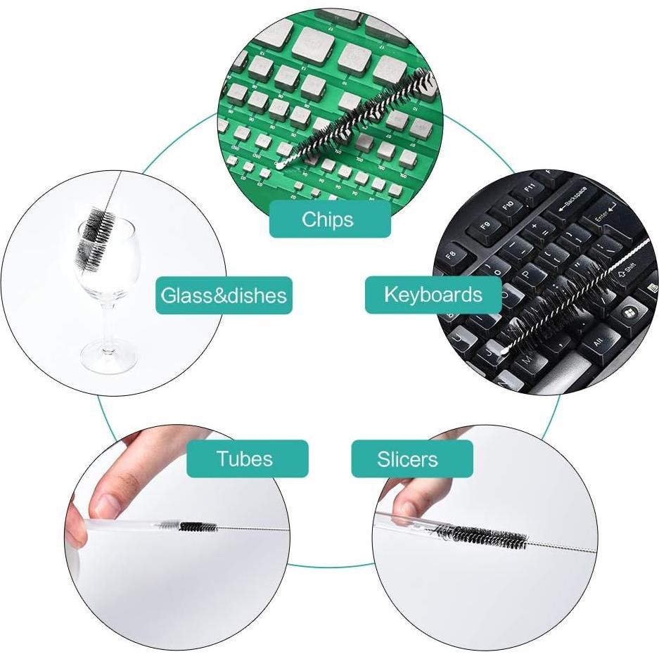 Juego de 10 Cepillos de Limpieza Homewinner - Nylon y Acero Inoxidable