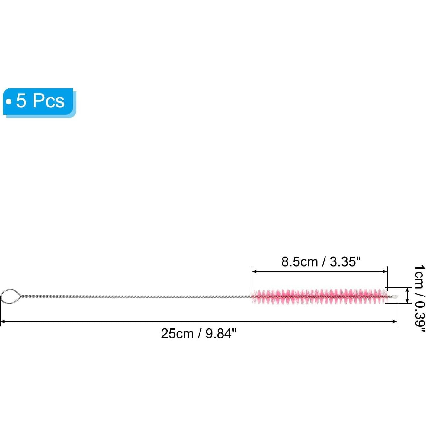 Cepillo de Limpieza de Pajitas PATIKIL 5 Pcs Rosa Nylon