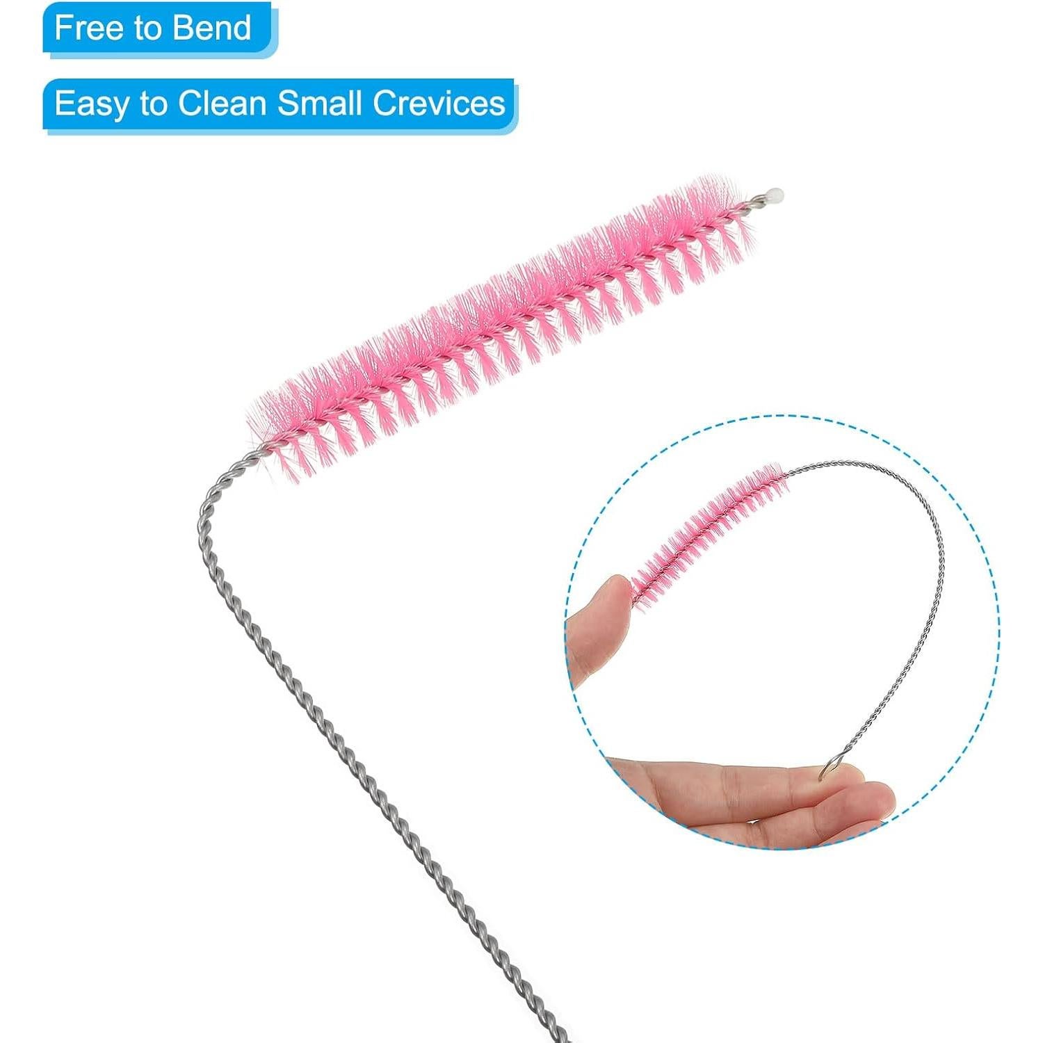 Cepillo de Limpieza de Pajitas PATIKIL 5 Pcs Rosa Nylon