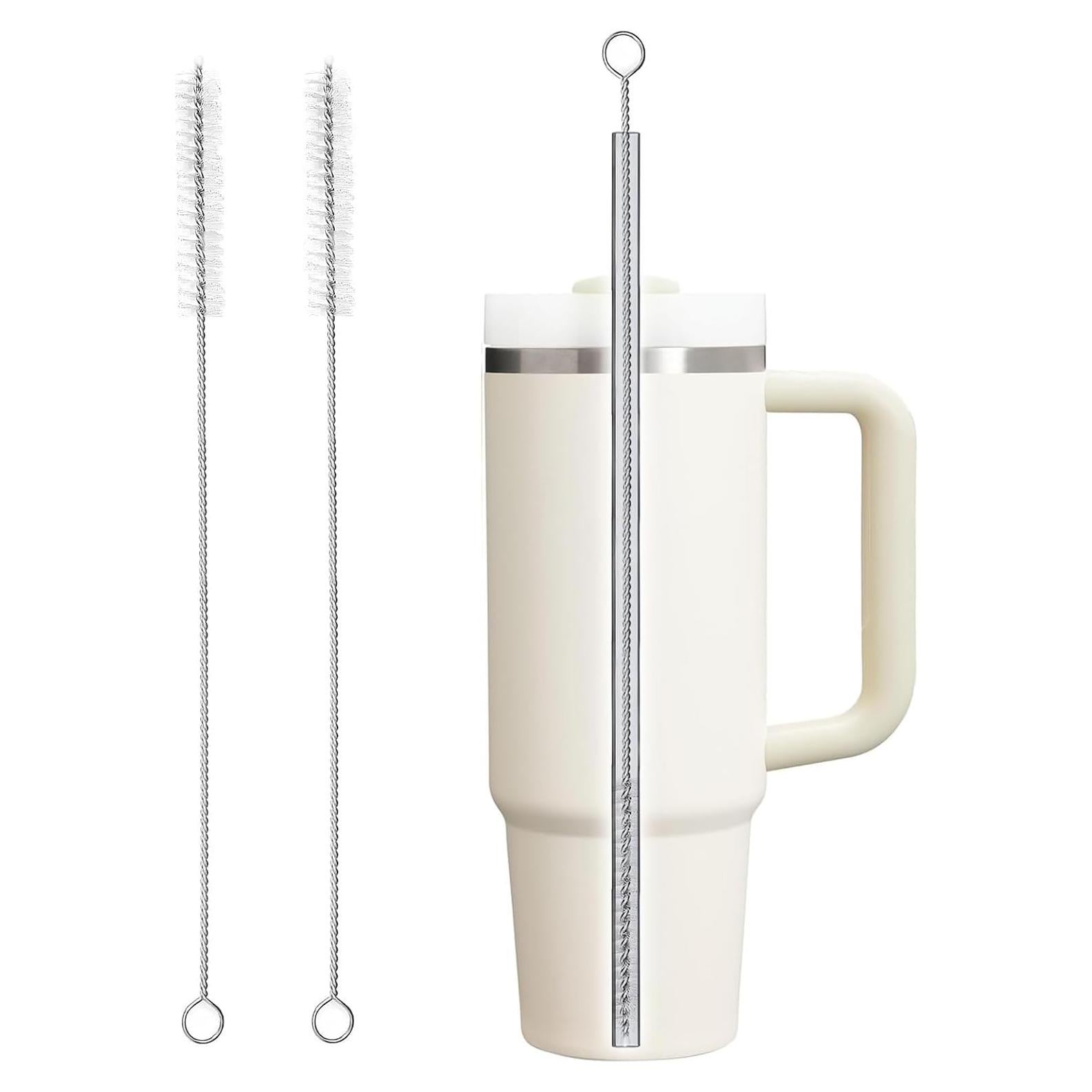 Straw Cleaner Brush Kit, 13" H x 0.4" W， Long Pipe Cleaning Brush ，for Straws on Tumbler, Water Bottle, Sippy Cup, and Pipes (2 Pack)