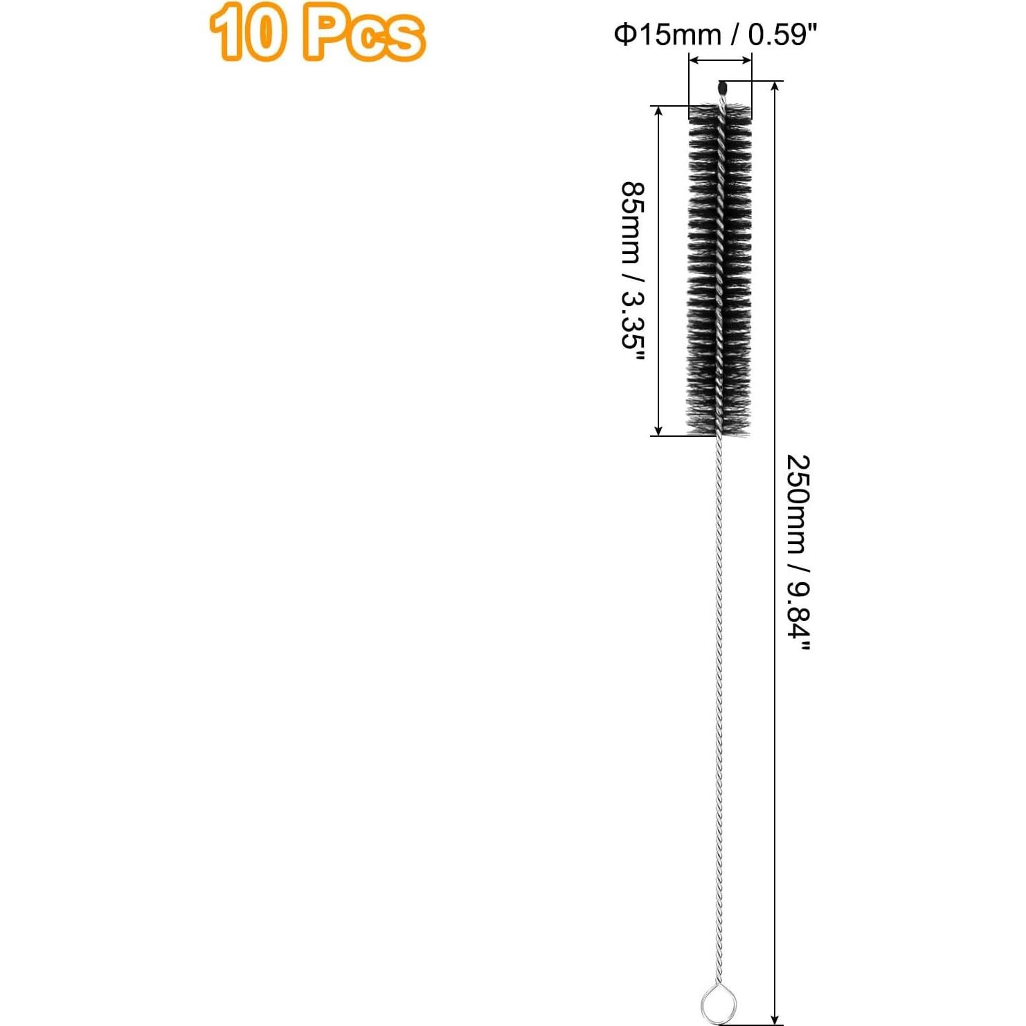 10 Cepillos de Limpieza para Pajitas uxcell - Acero Inoxidable