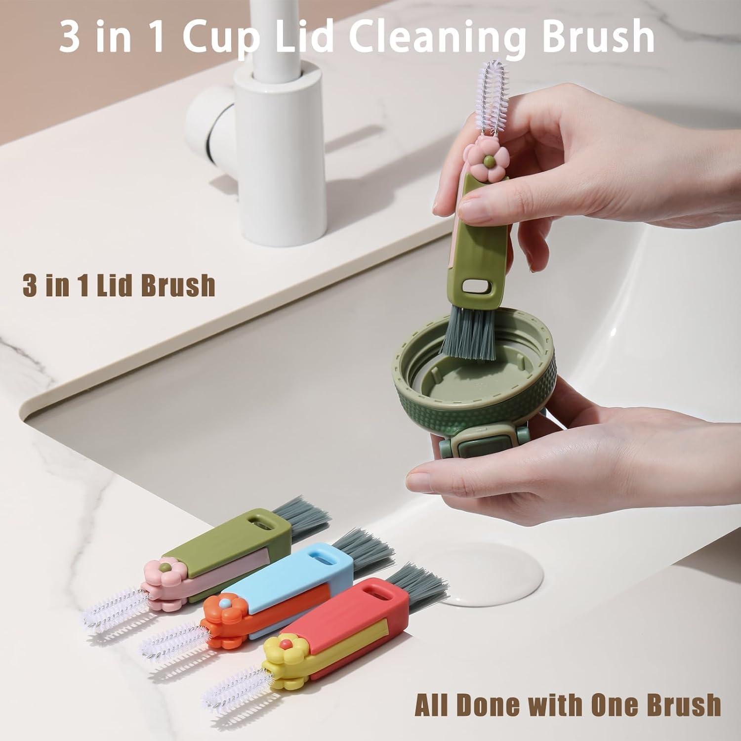 Cepillo Limpiador 3 en 1 Donkabarie para Botellas y Pajitas