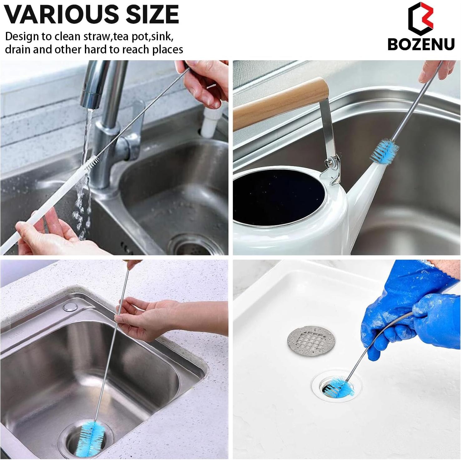 Cepillo de Drenaje Flexible Bozenu 66" (167.64 cm) 4 Piezas