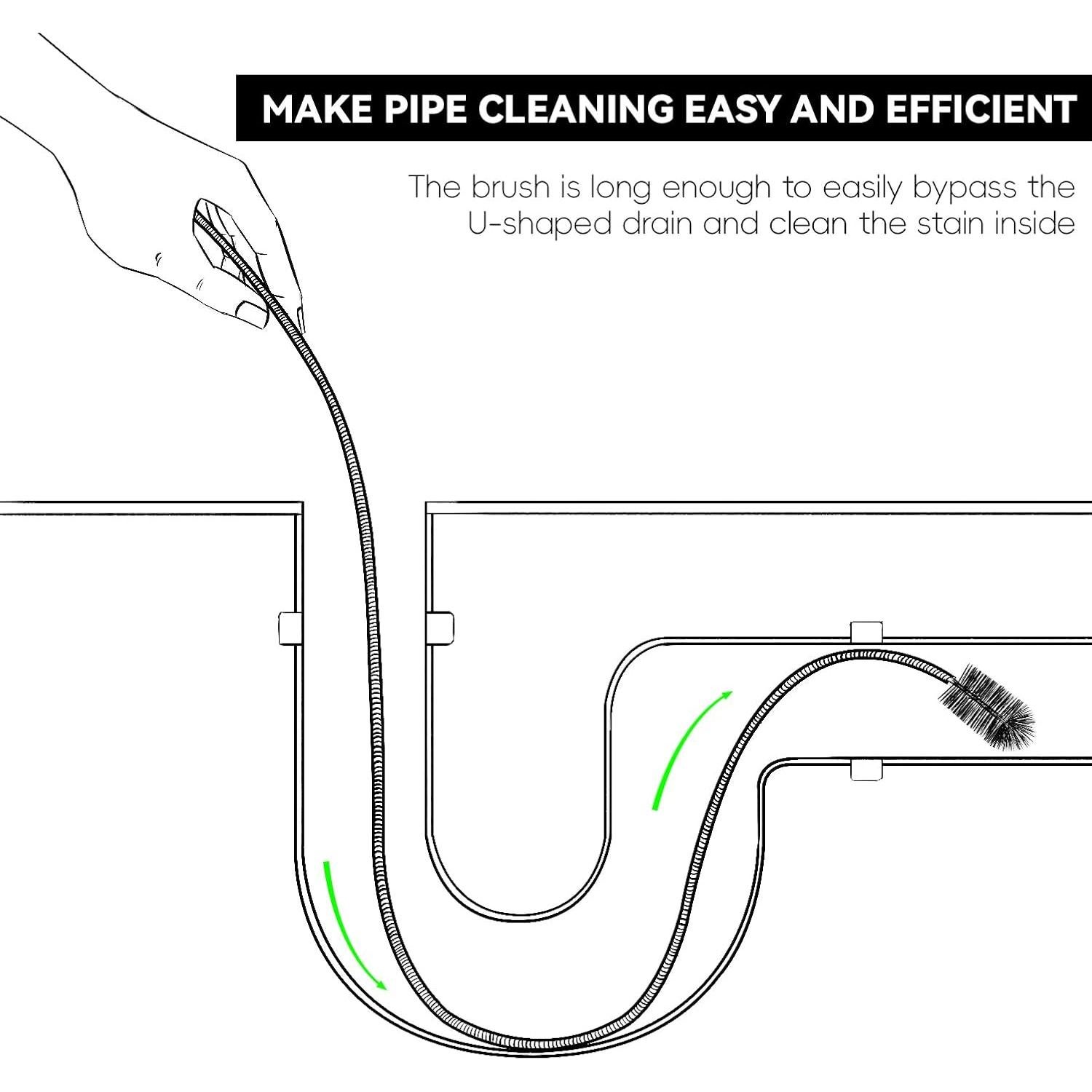 Cepillo de Drenaje Flexible Bozenu 66" (167.64 cm) 4 Piezas