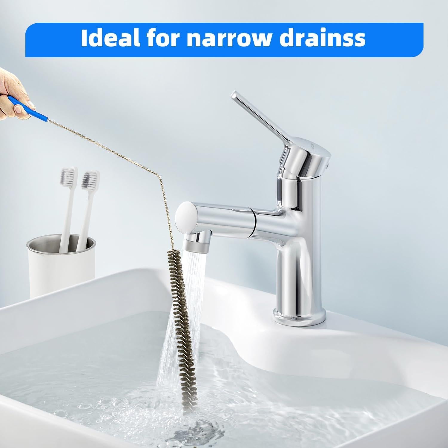 Cepillo de Drenaje Flexible XENNRY 42 cm para Fregadero y Baño