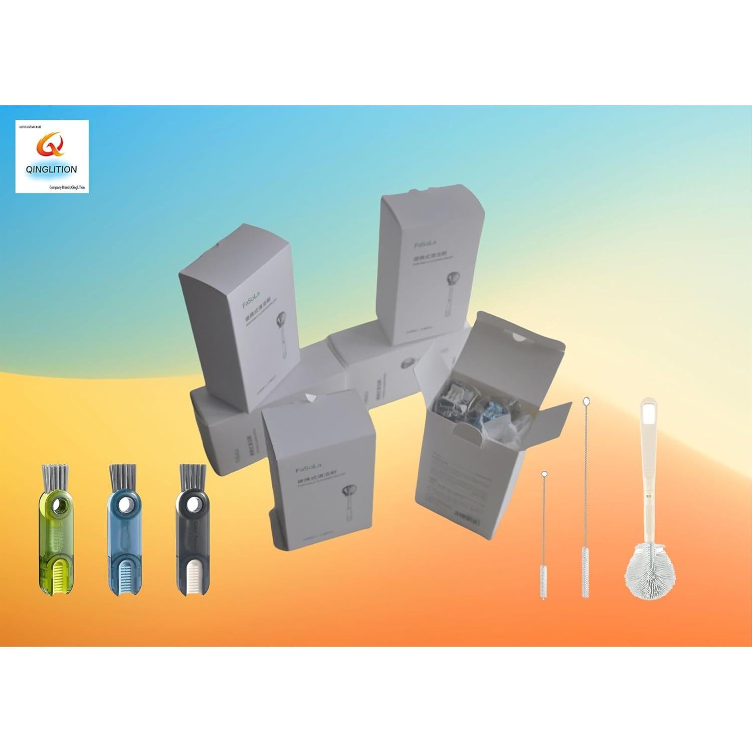 Juego de Cepillos de Limpieza 3 en 1 QINGLITION Verde-Azul