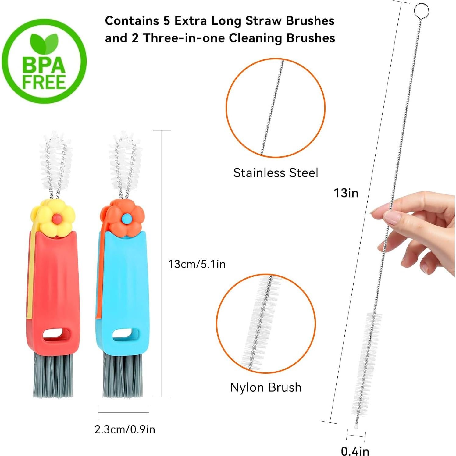 Kit de Cepillos Limpiadores de Popotes Pinsit 33 cm 7 Piezas