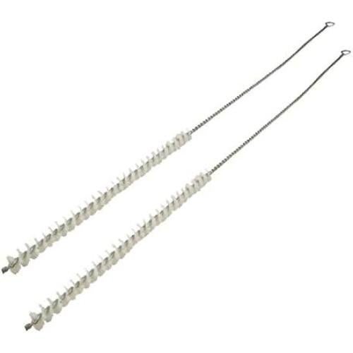 Podoy Straw Brush Pipe Cleaner with 18" Long White Nylon Bristle Wire Stainless Steel Cleaning Pipe Straw Brush (Pack of 2)