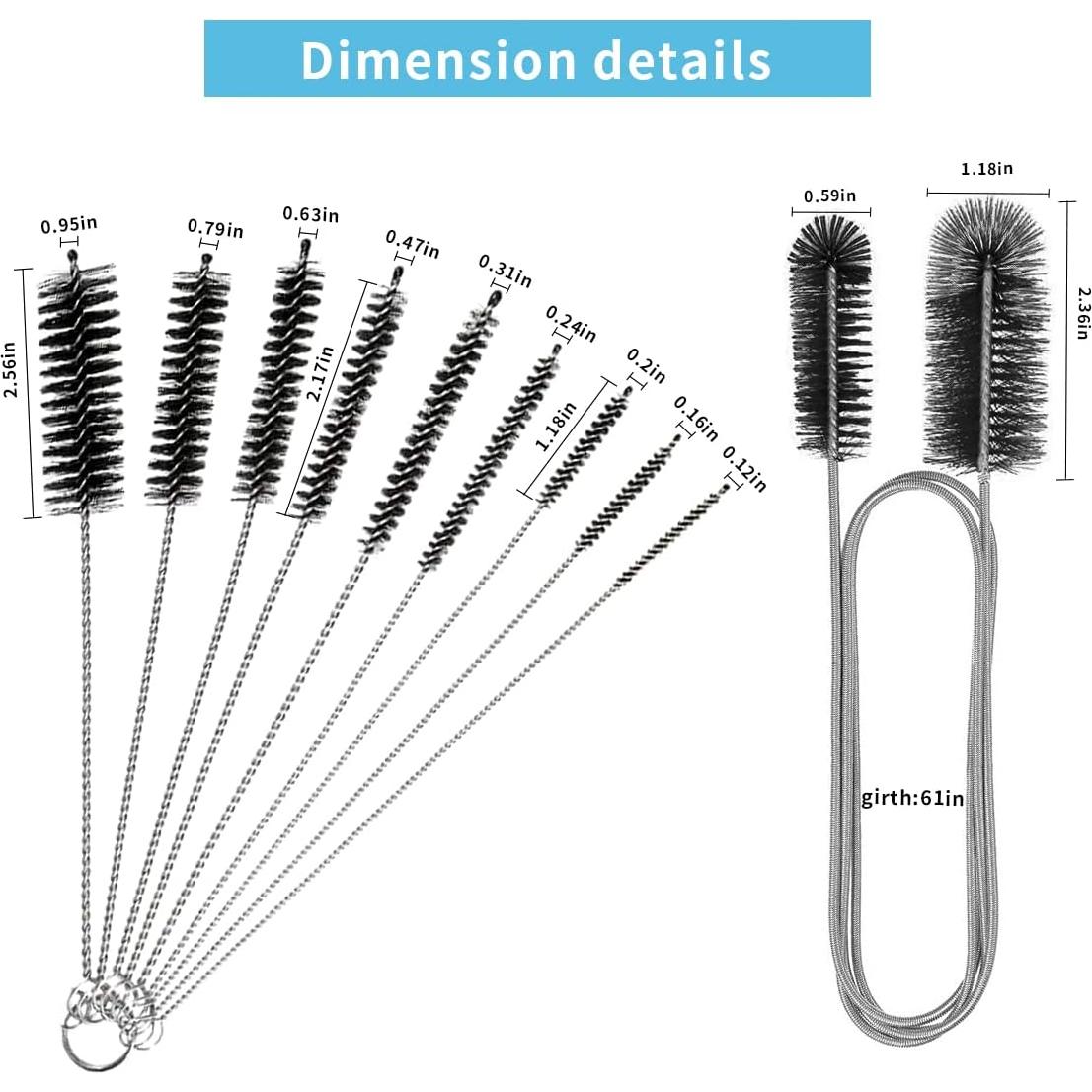 Juego de 10 Cepillos de Limpieza Flexible CANIPHA 155 cm