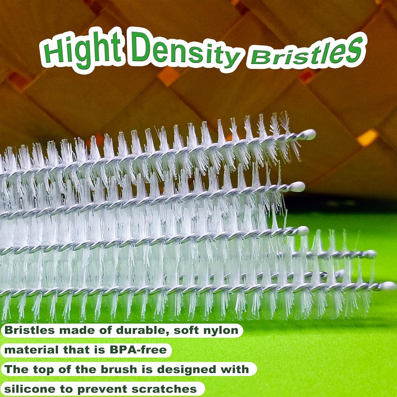 Cepillo Limpiador de Pajitas AFUUFA 36 cm 6 Unidades Nylon Acero