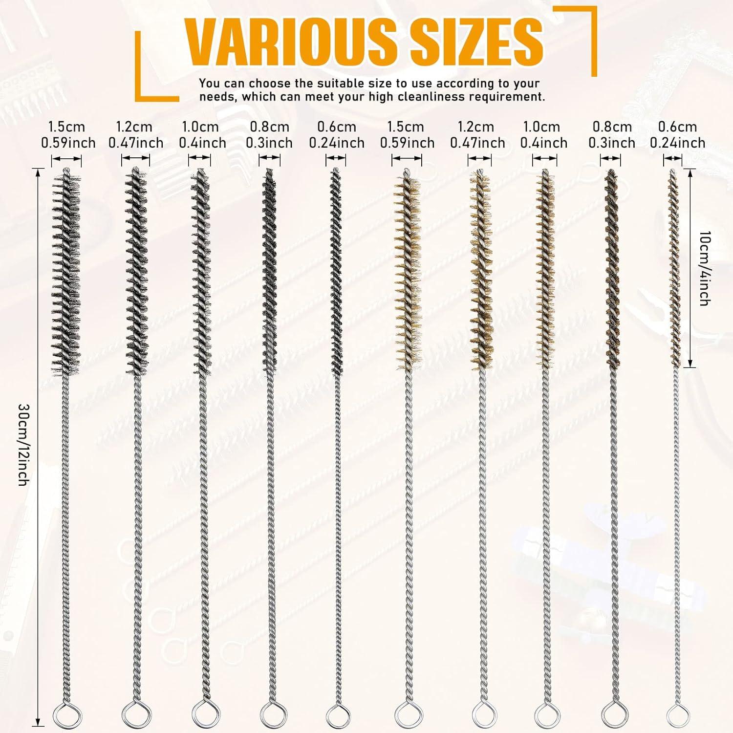 Cepillos de Tubo de Alambre Perthlin - 10 Piezas, 5 Tamaños