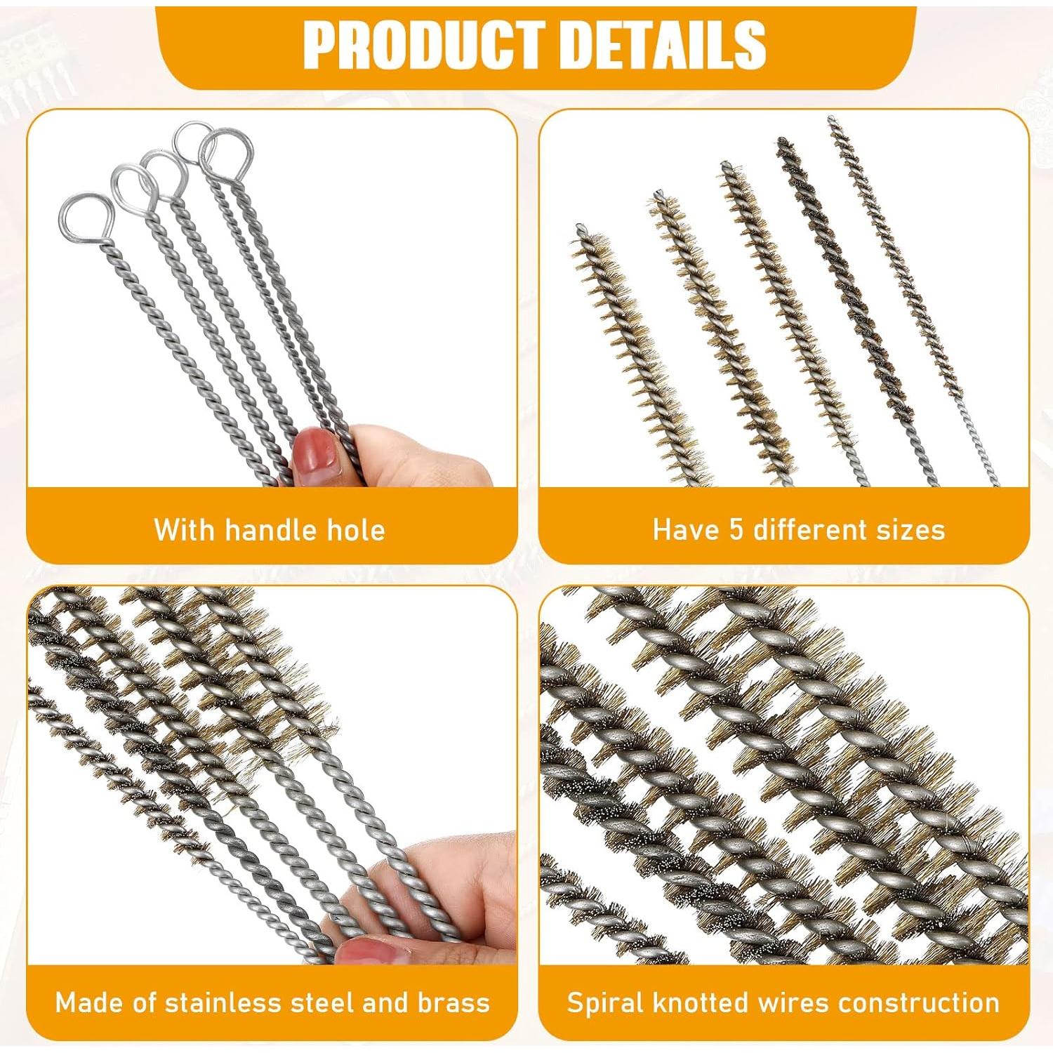 Cepillos de Tubo de Alambre Perthlin - 10 Piezas, 5 Tamaños