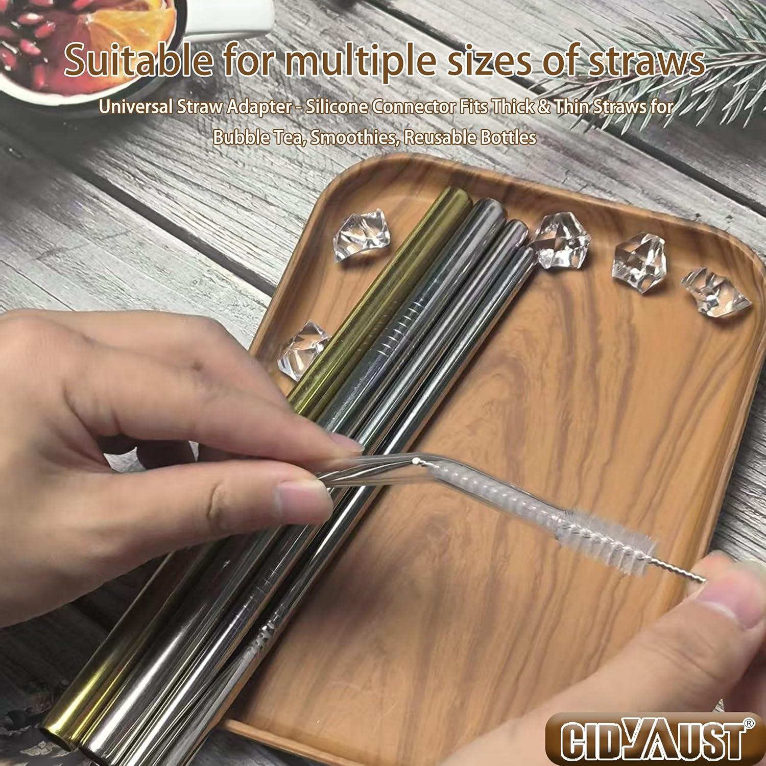 Cepillo Limpiador de Pajitas CIDYAUST - Acero Inoxidable 304 - 10 Piezas